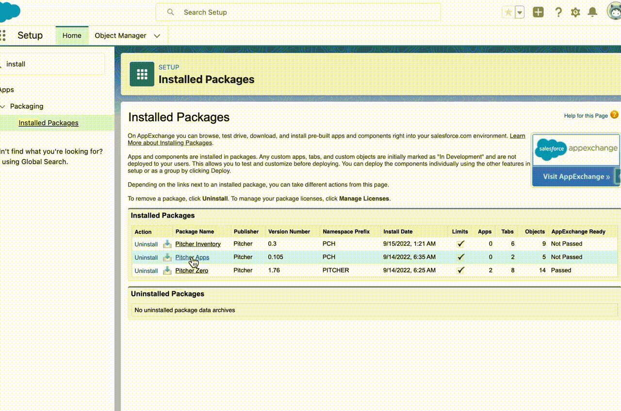 Installing the Apps Managed Package