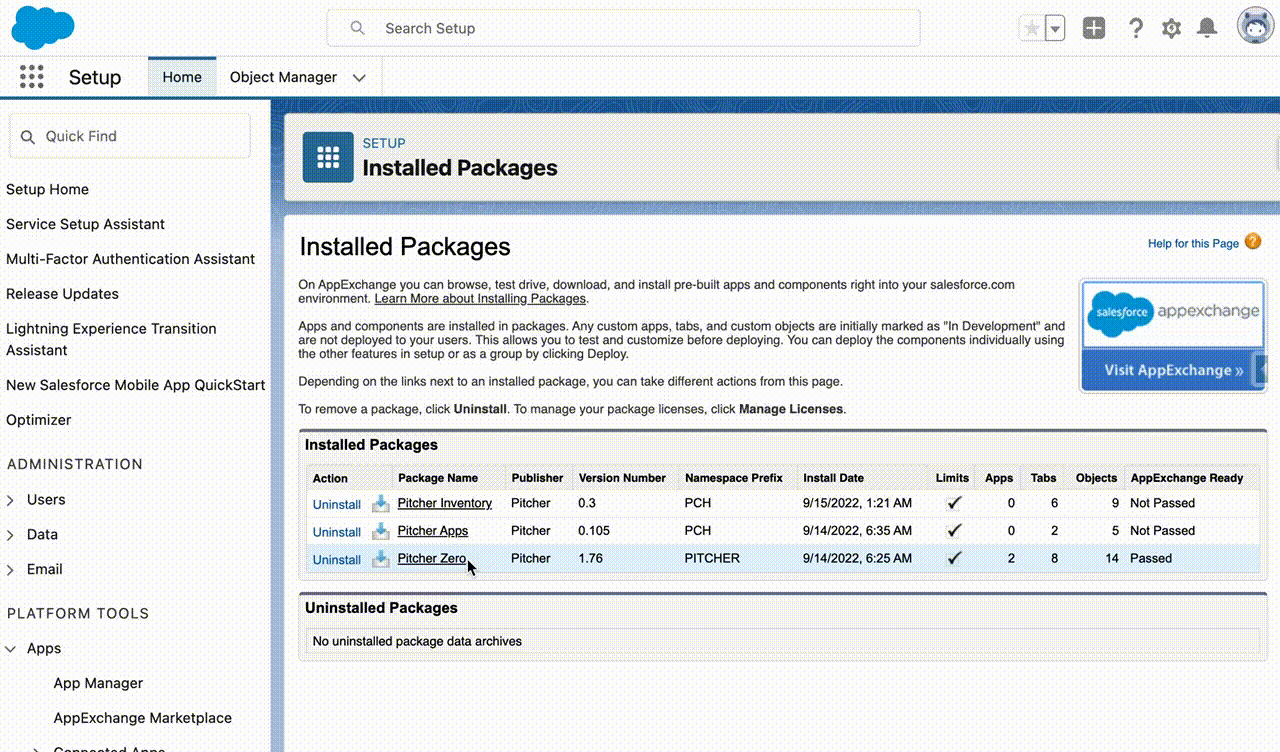 Installing the Zero Managed Package