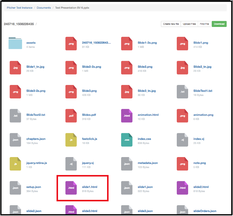 Edit HTML5 Files in a Presentation