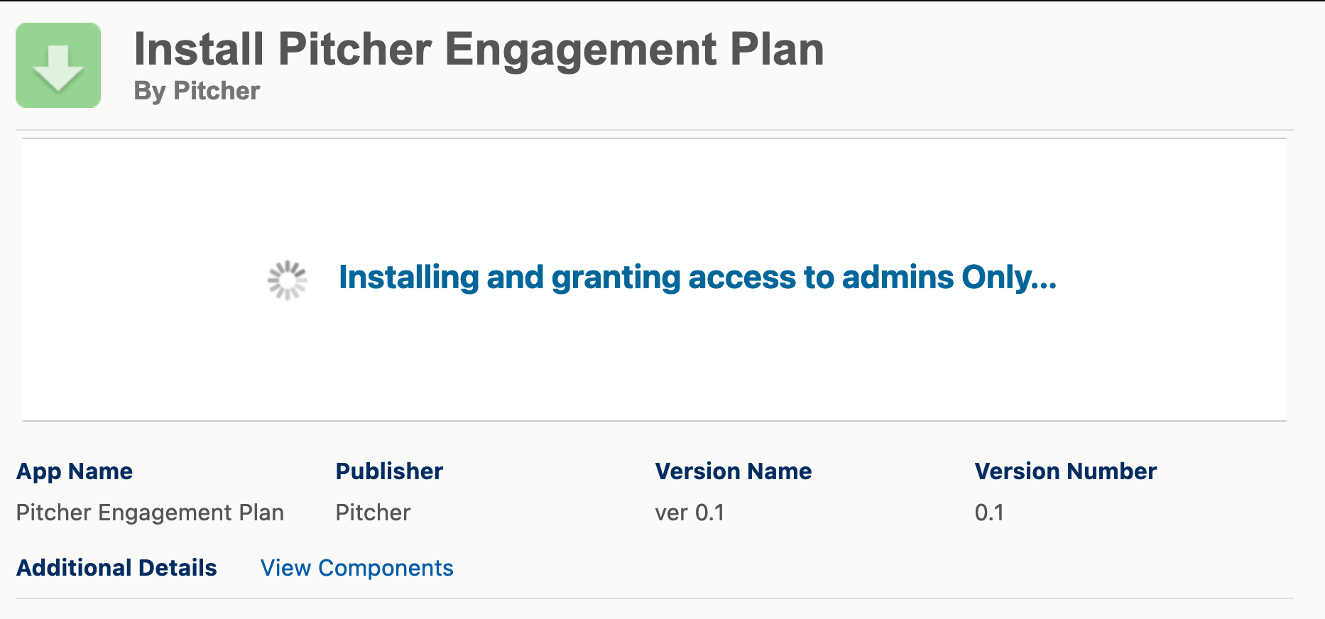 Installing the Pitcher Engagement Plan Managed Package
