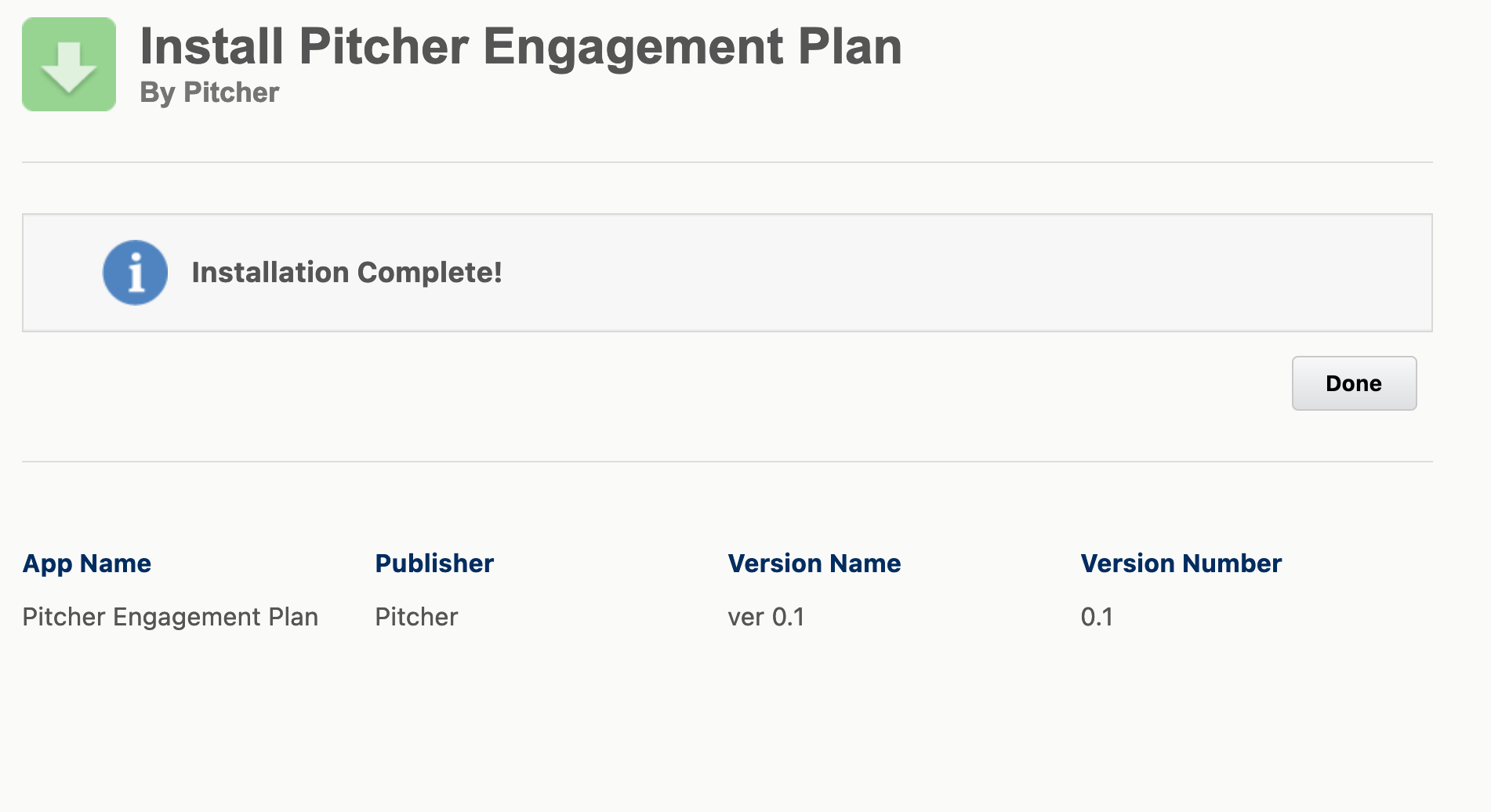Installing the Pitcher Engagement Plan Managed Package