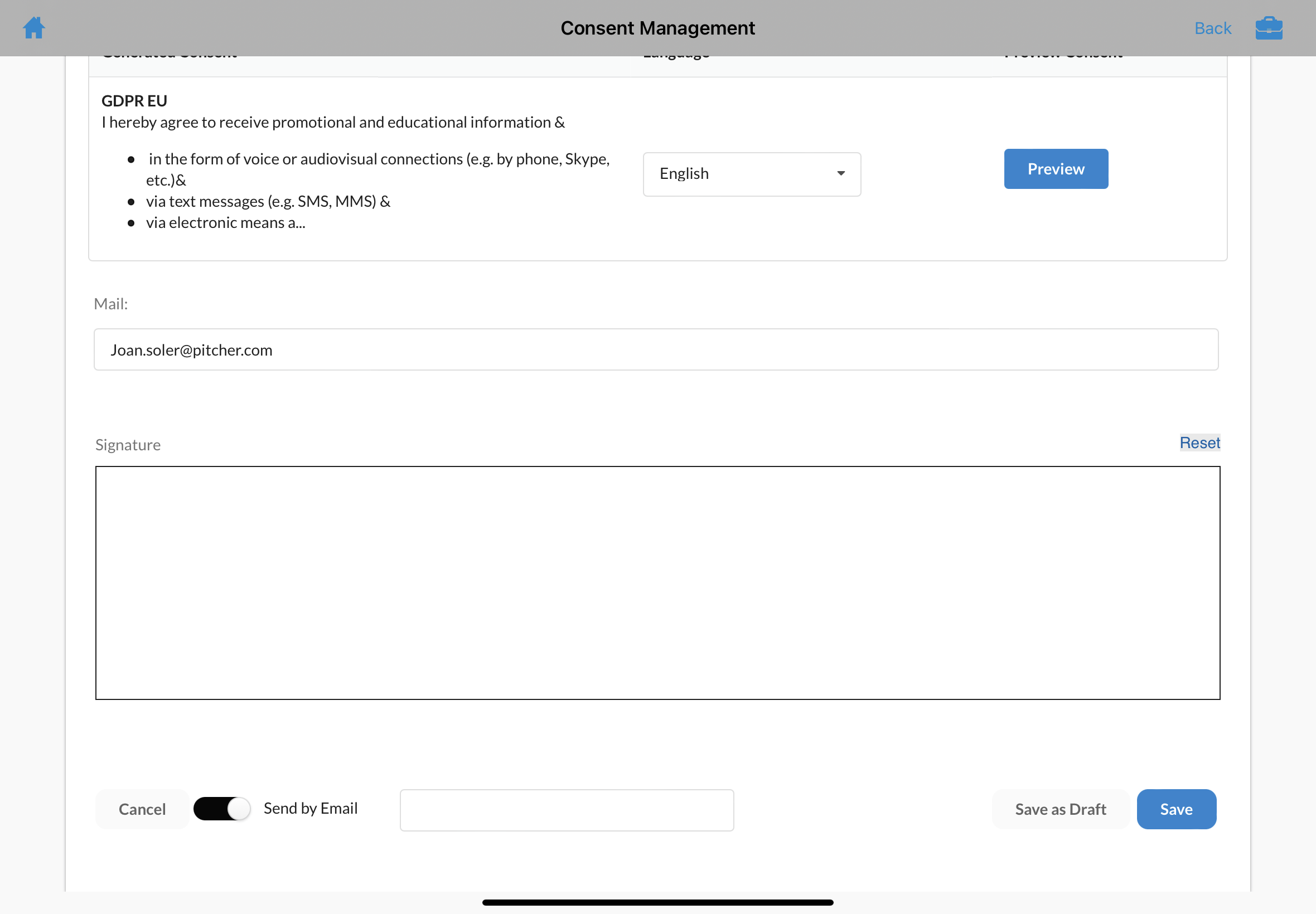 F2F Consent Capture