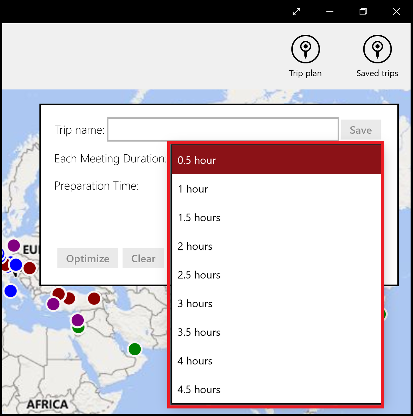 Each meeting duration