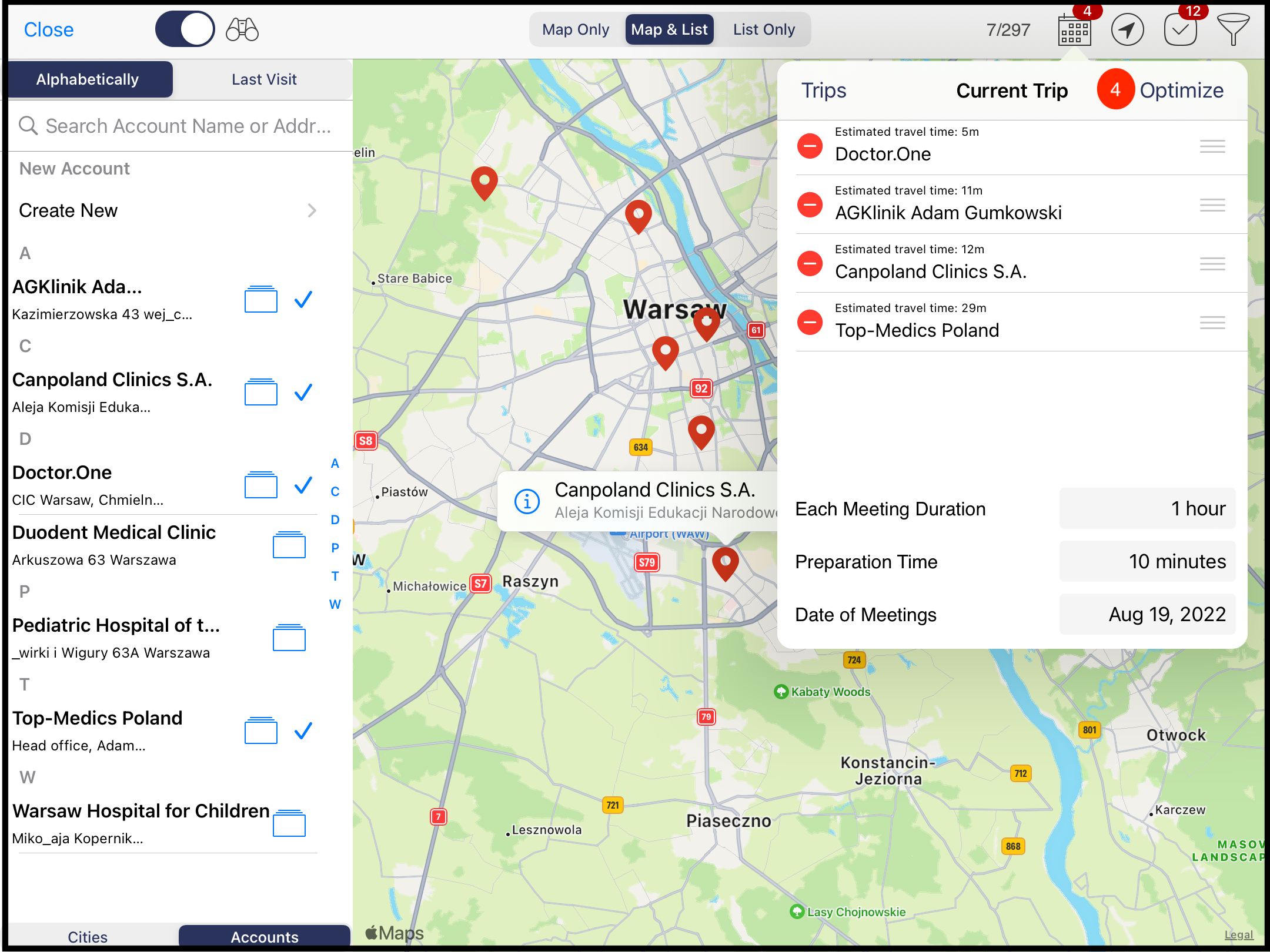Optimize route