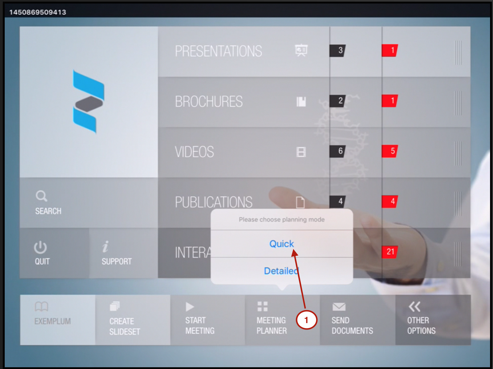 Quick call option in the meeting planner
