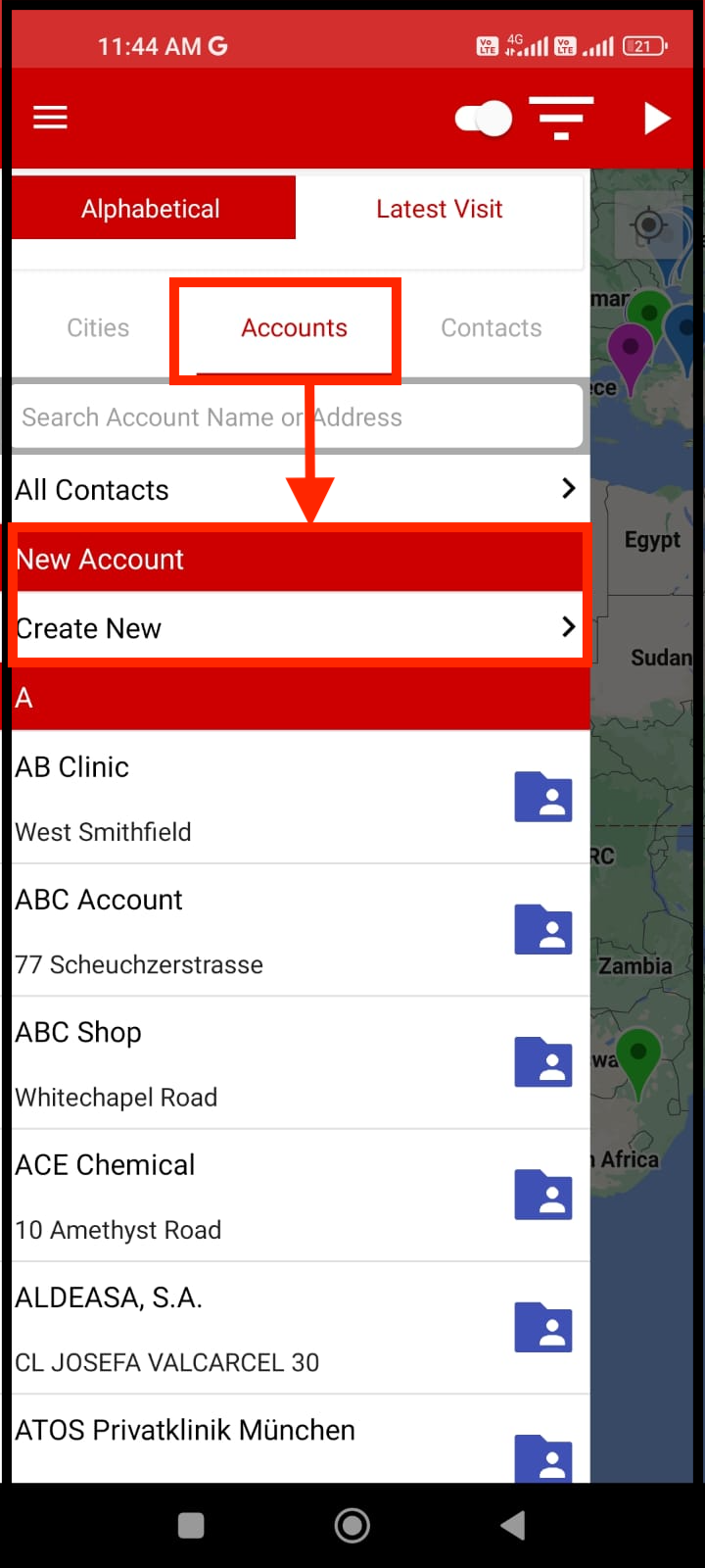 New Account and User Creation form in Android
