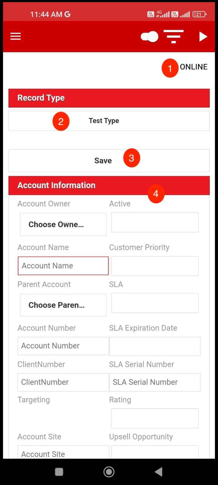 Account Creation Form