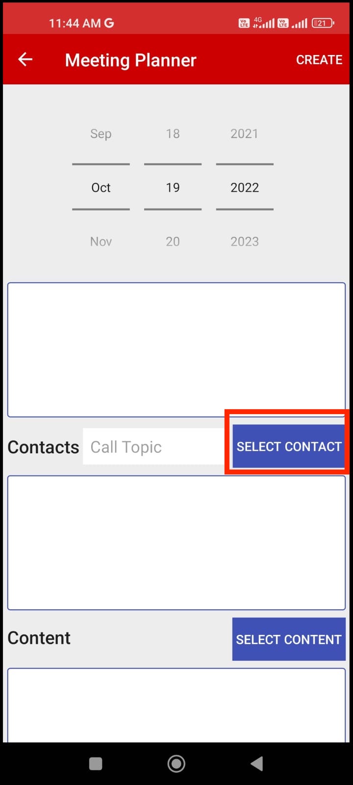 Select Contact in Planning View