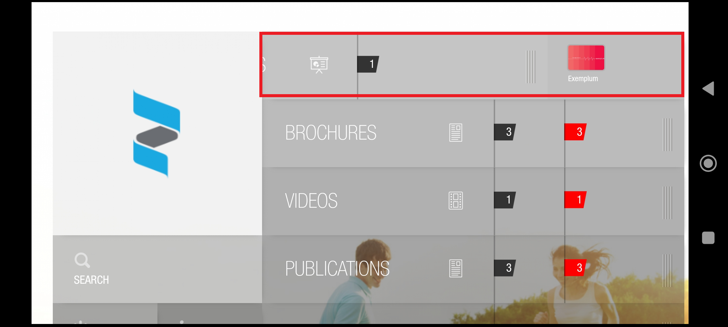 Slide the presentation sub menu