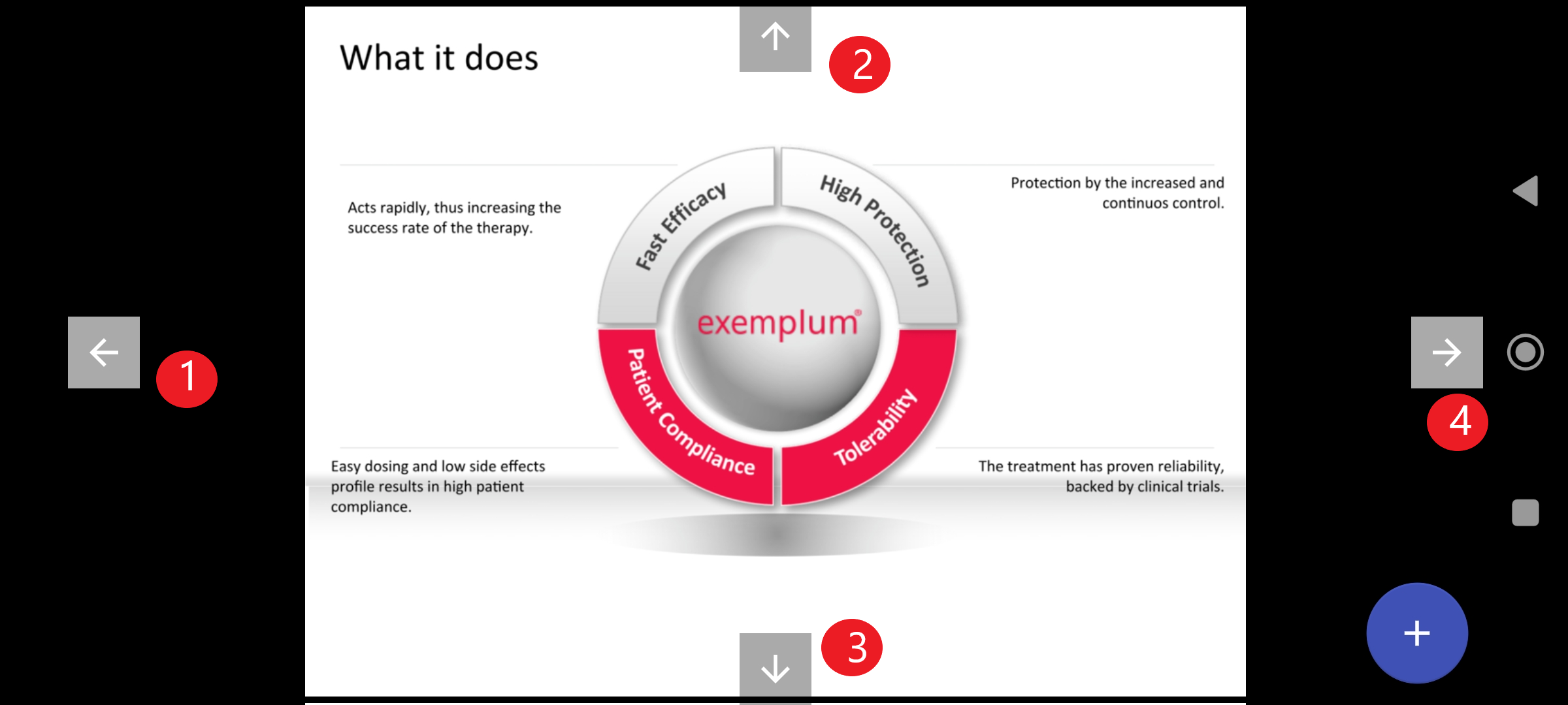 Navigation arrows in presentation