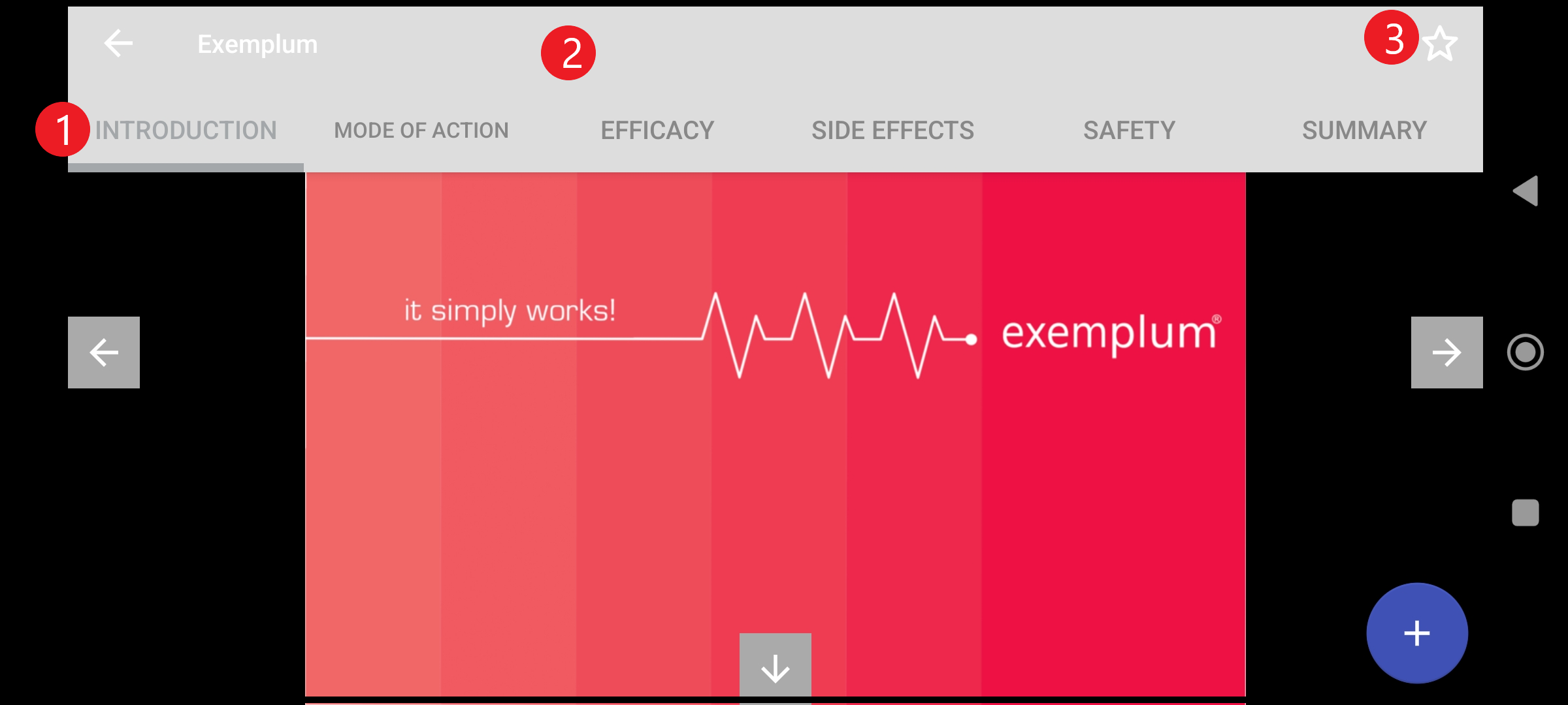 Top menu bar in a presentation