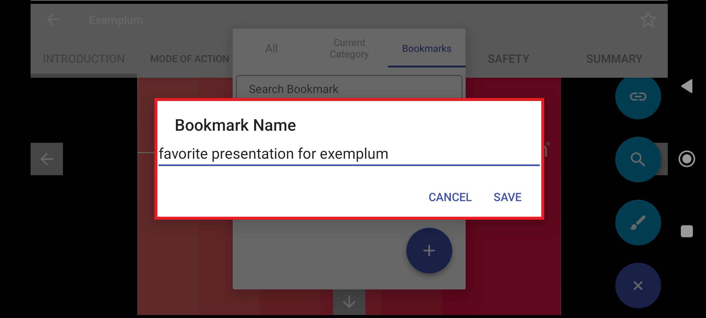 Give a bookmark name