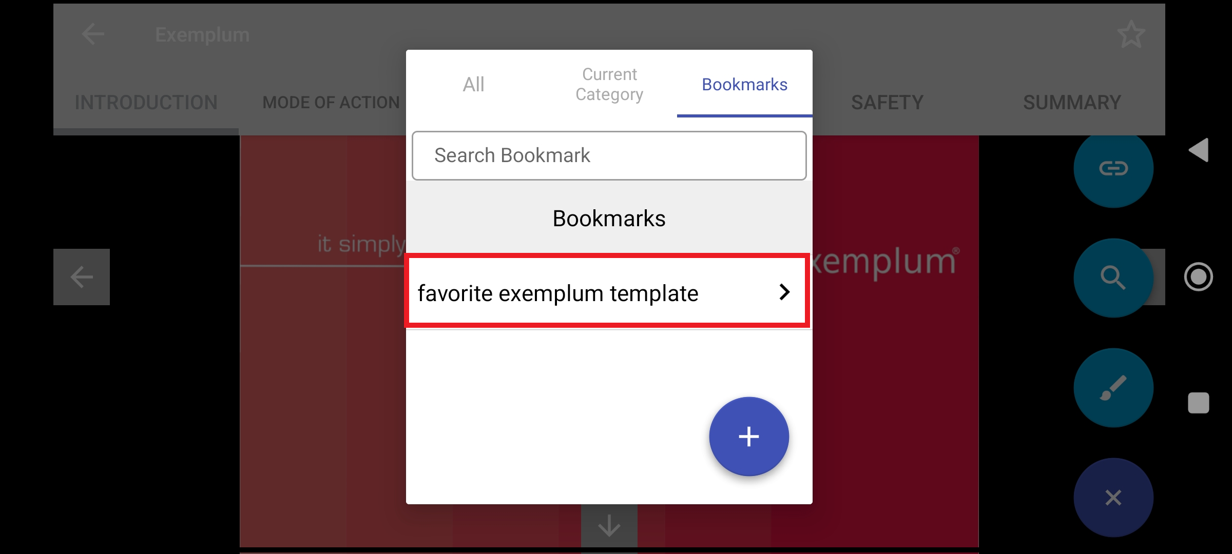 Bookmark added to the bookmarks section