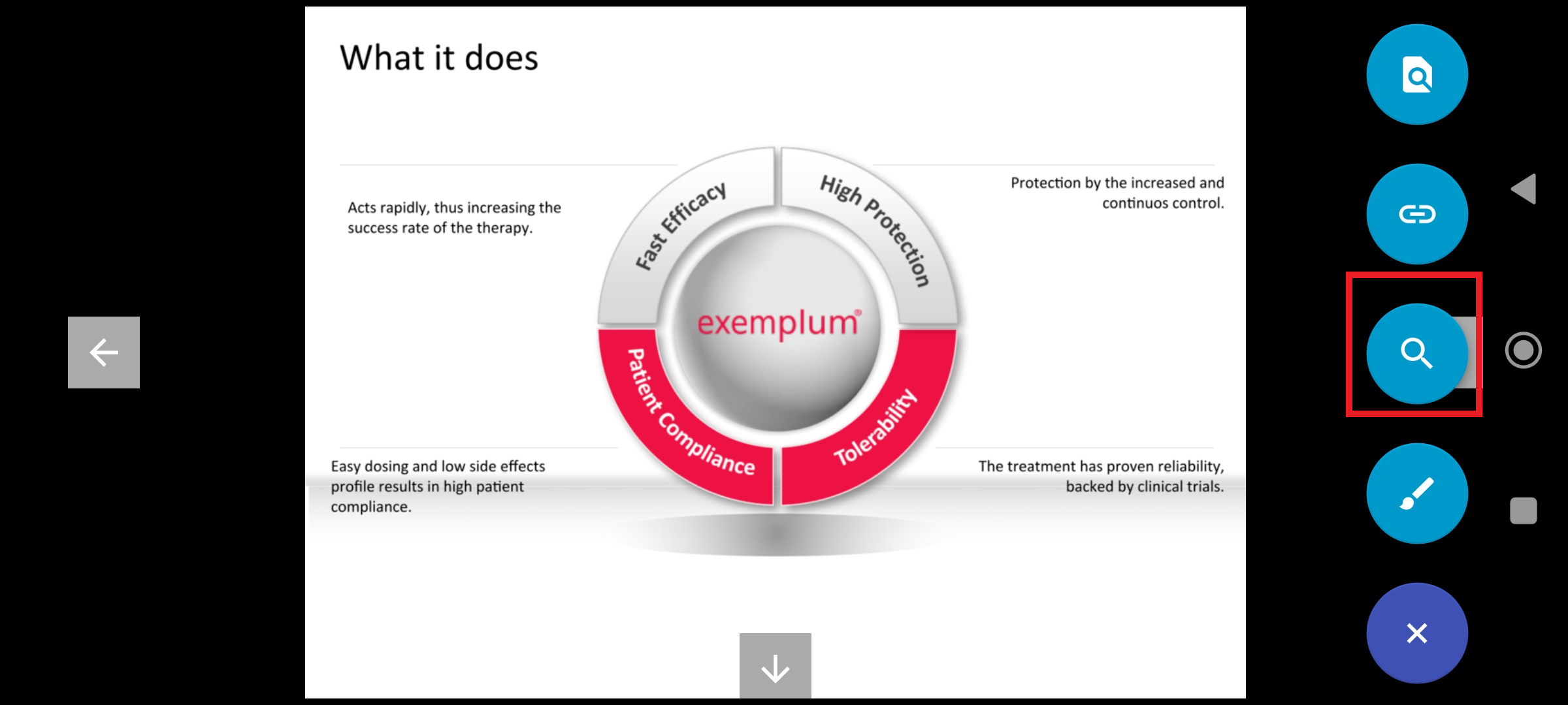 Quick navigation button