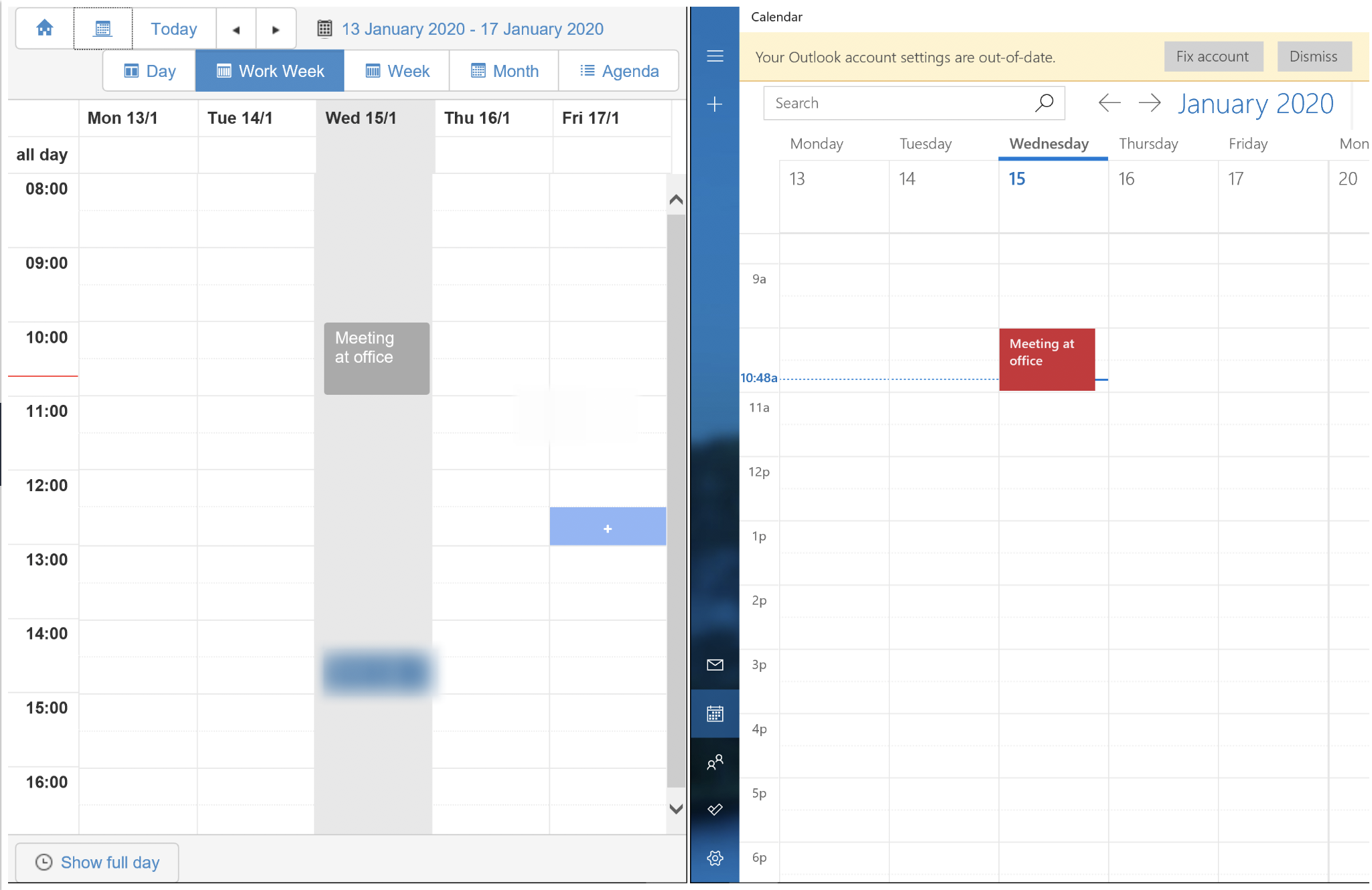 Calendar Integration in Impact