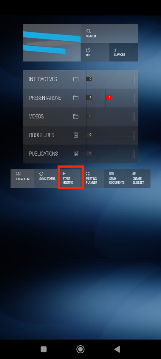 Start Meeting in Android