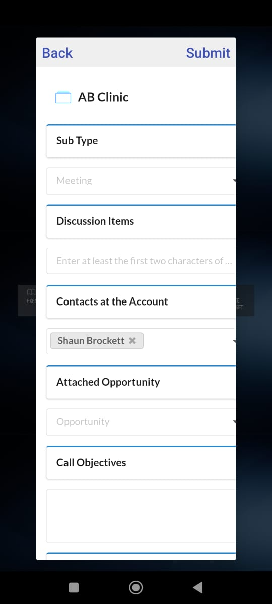 Post Call Form