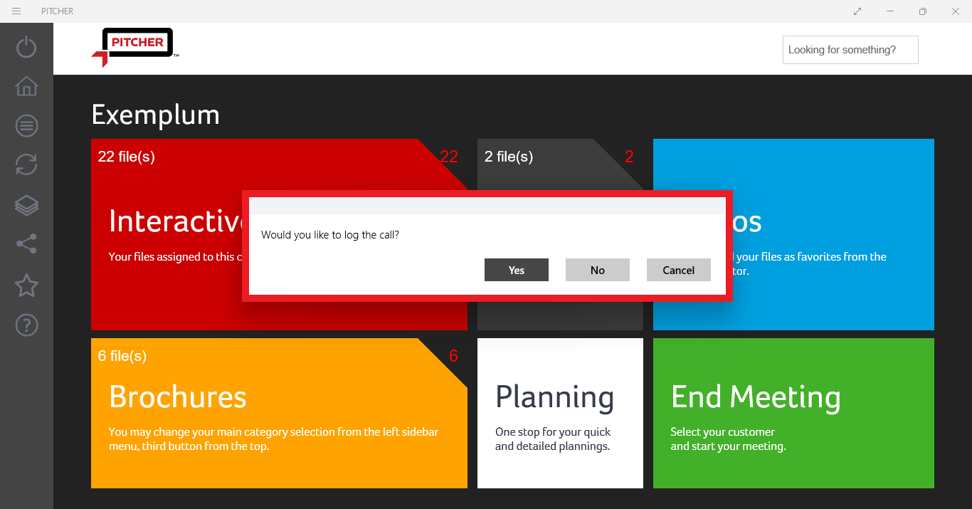 Confirmation alert for logging the call