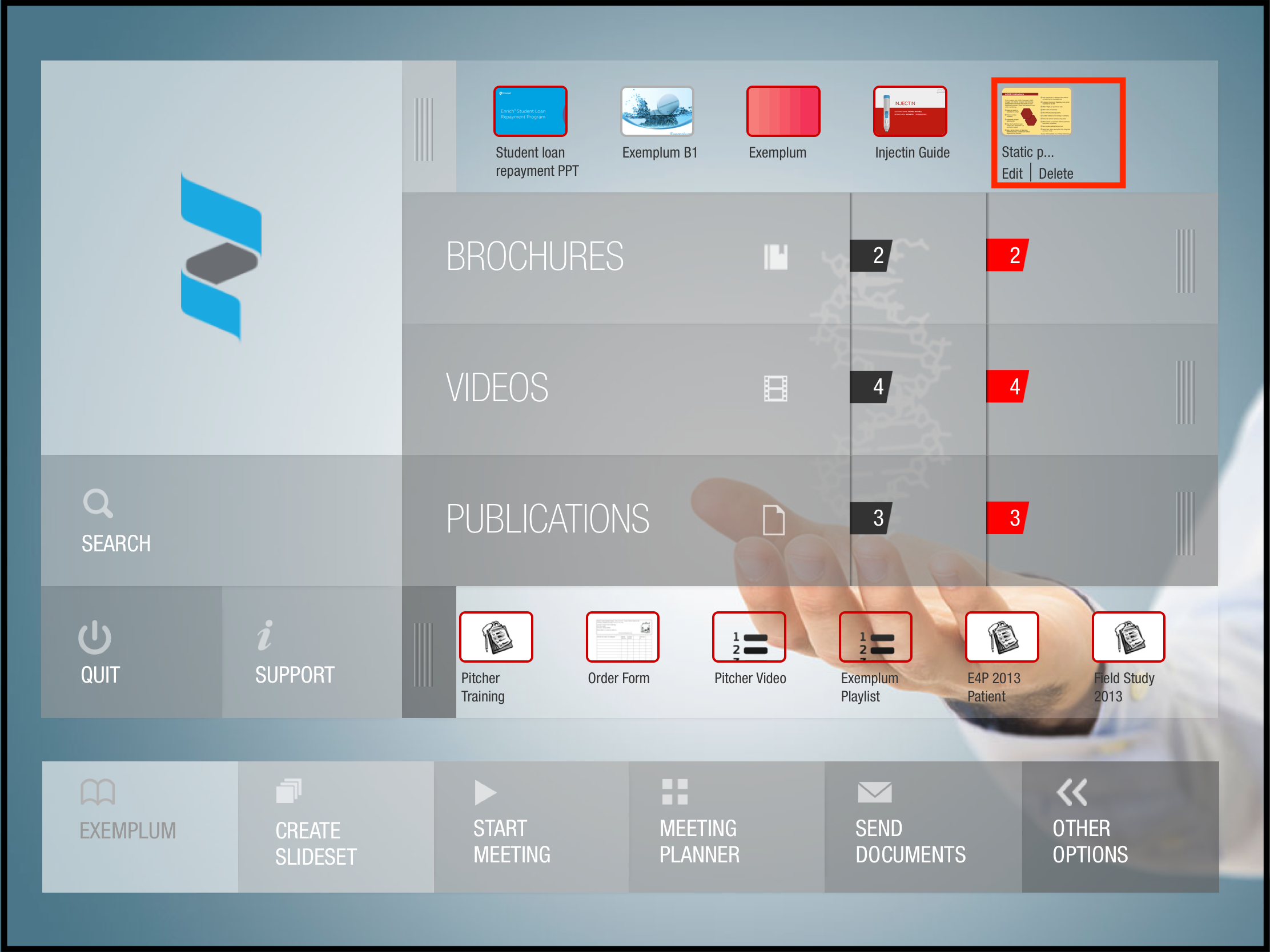 PDF inside the Presentation sub-navigation menu