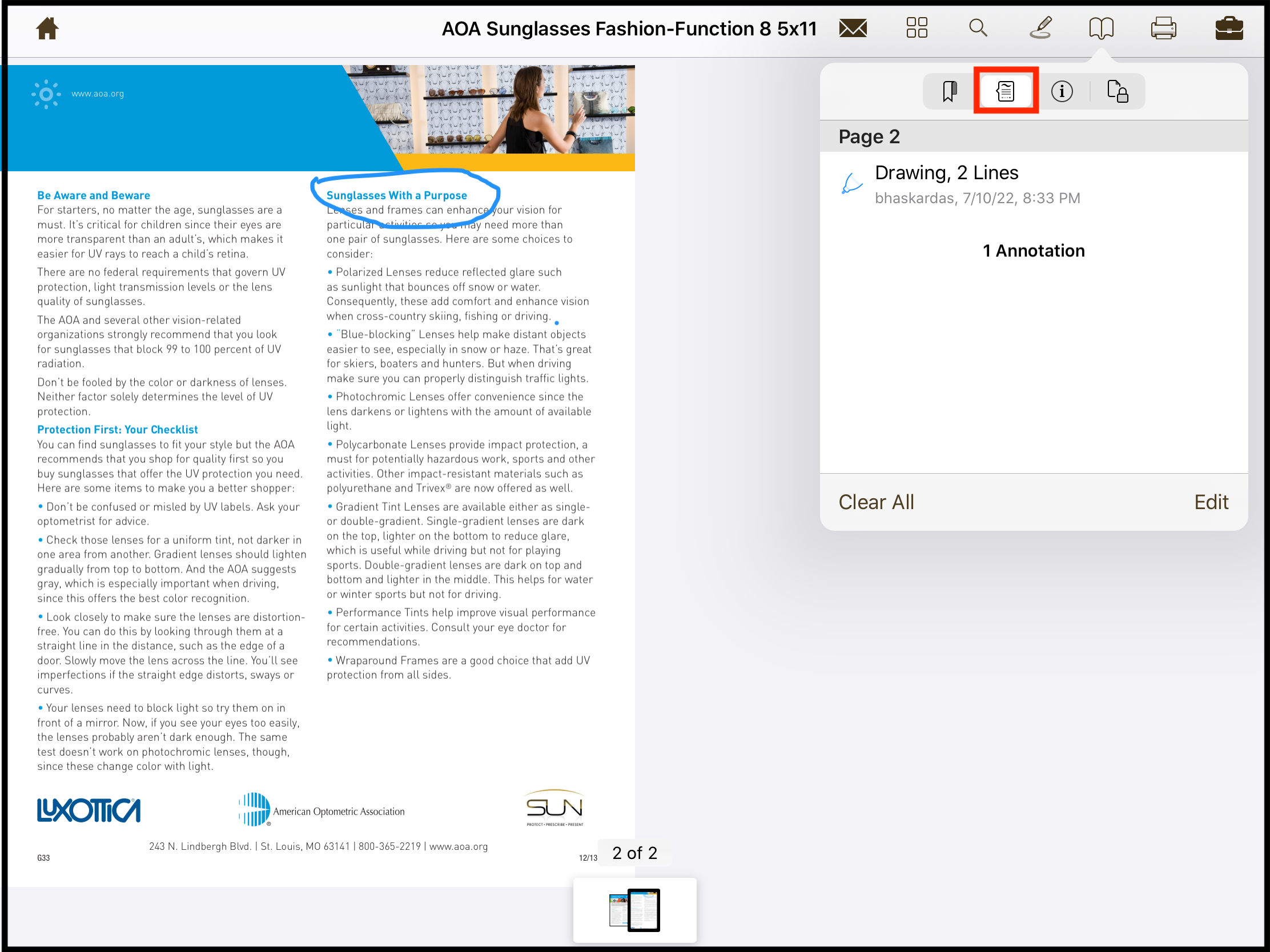 Checking annotations lists