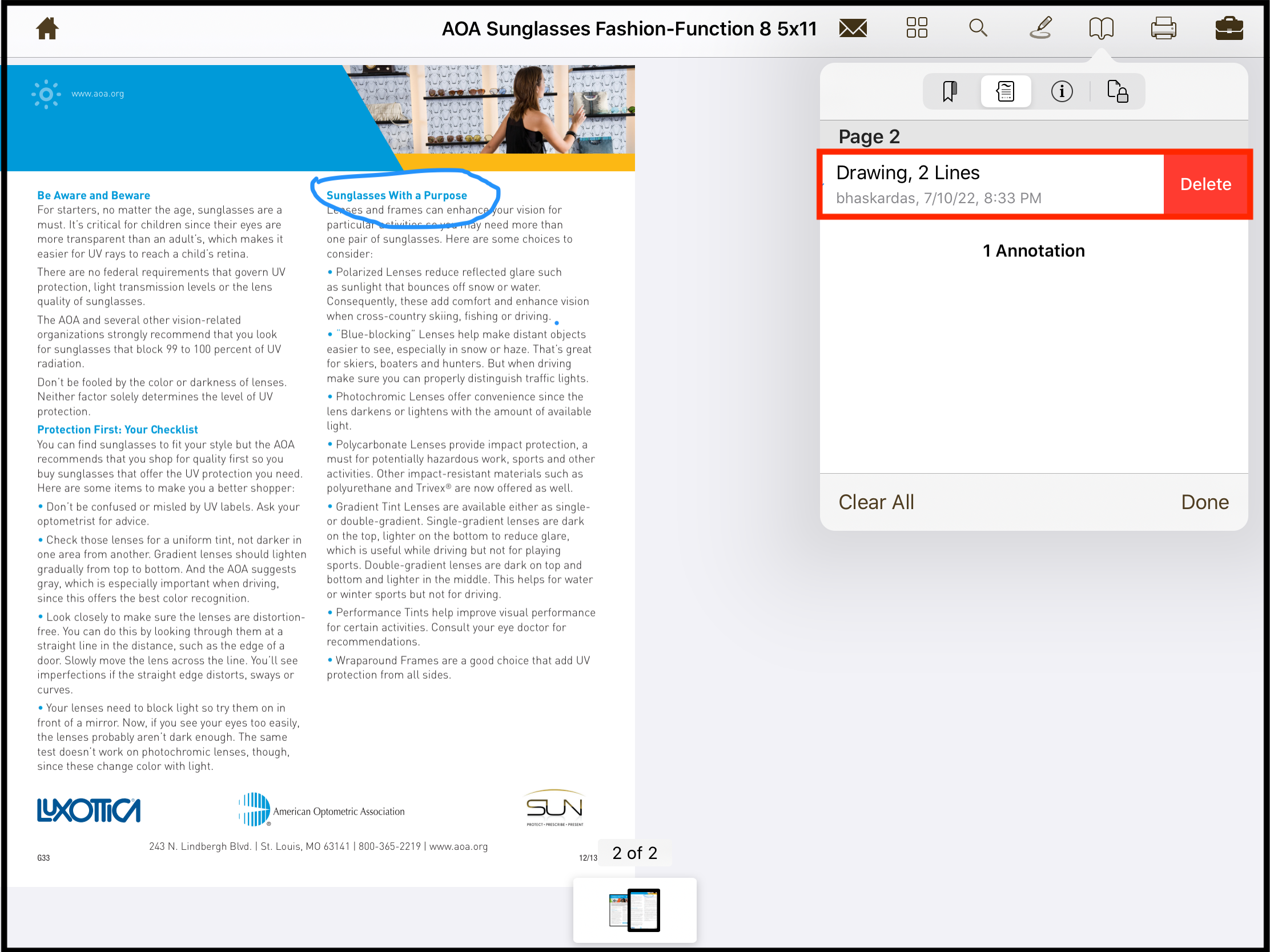 Deleting the annotation