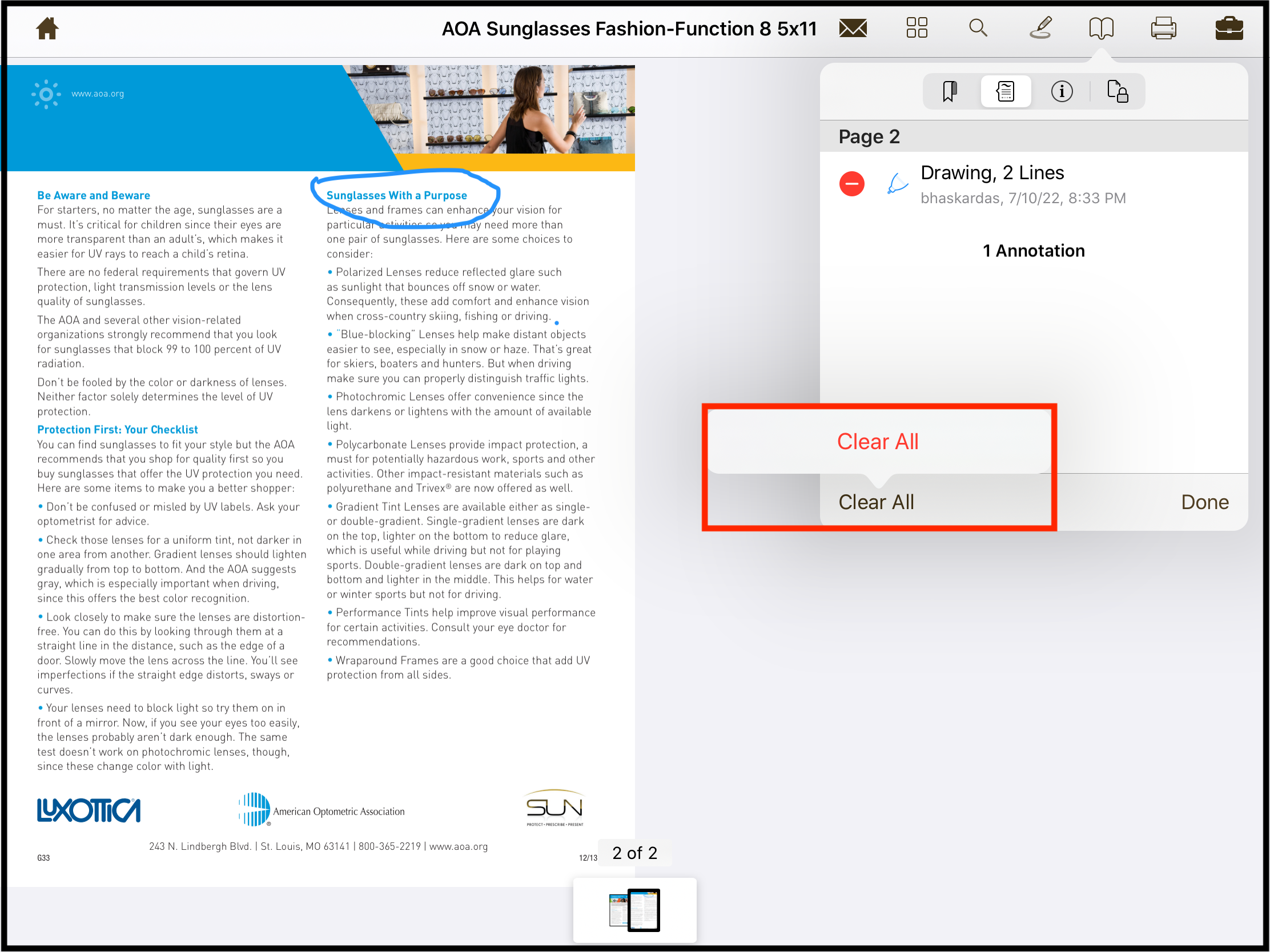 Clear all annotations