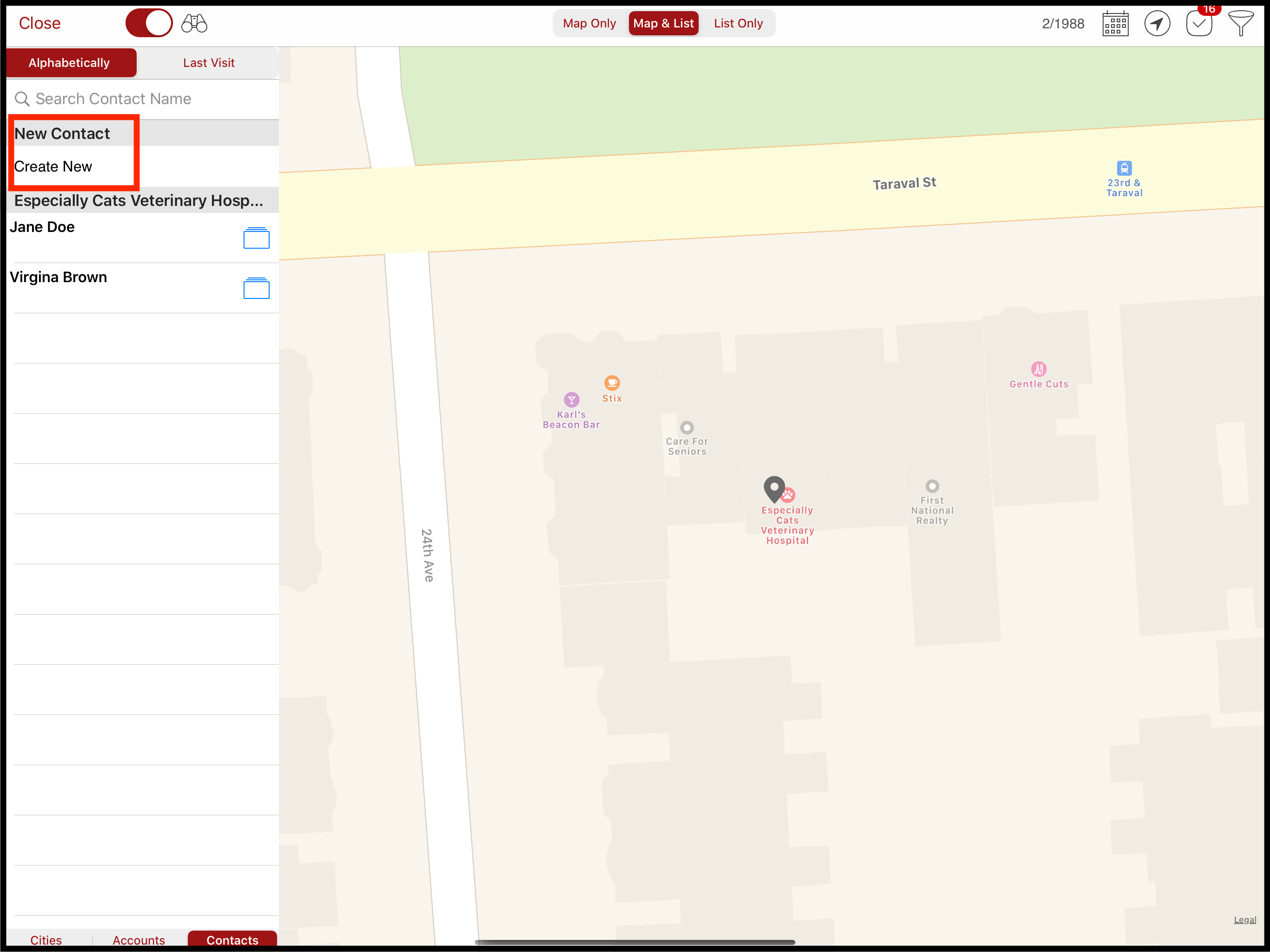 Create new contact in an unplanned call