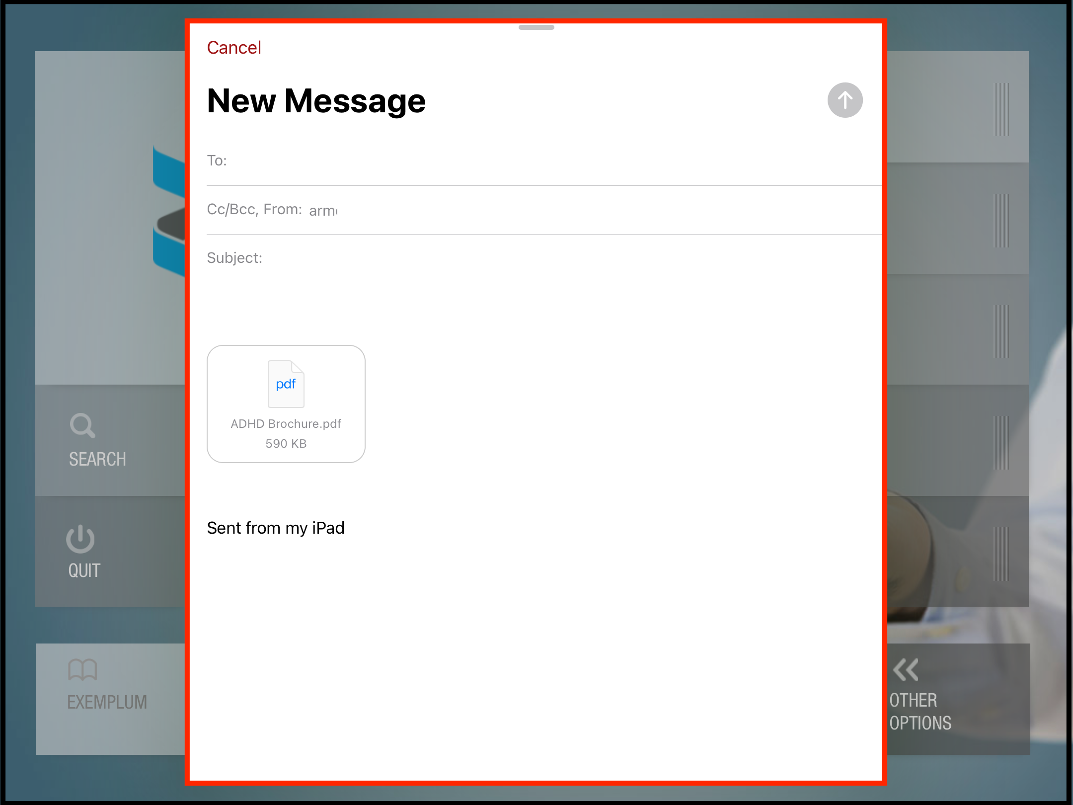 Send content via email
