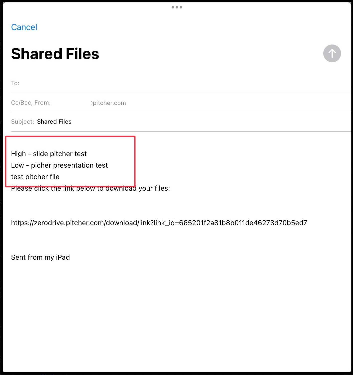 Send content via native email app