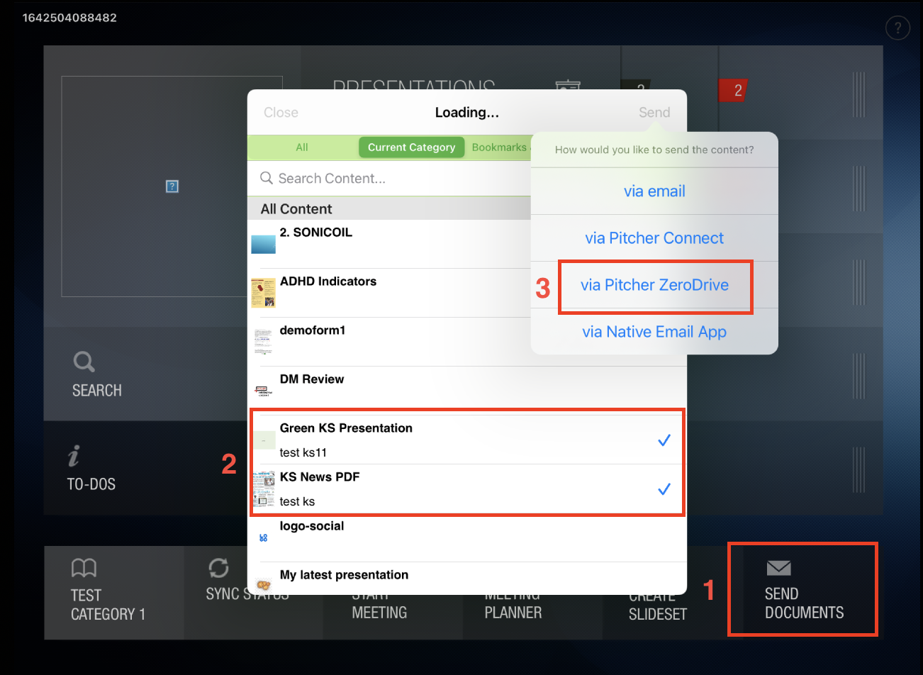Select content and via Pitcher ZeroDrive
