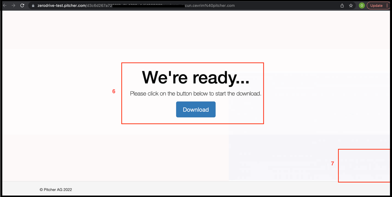 Download button for the content