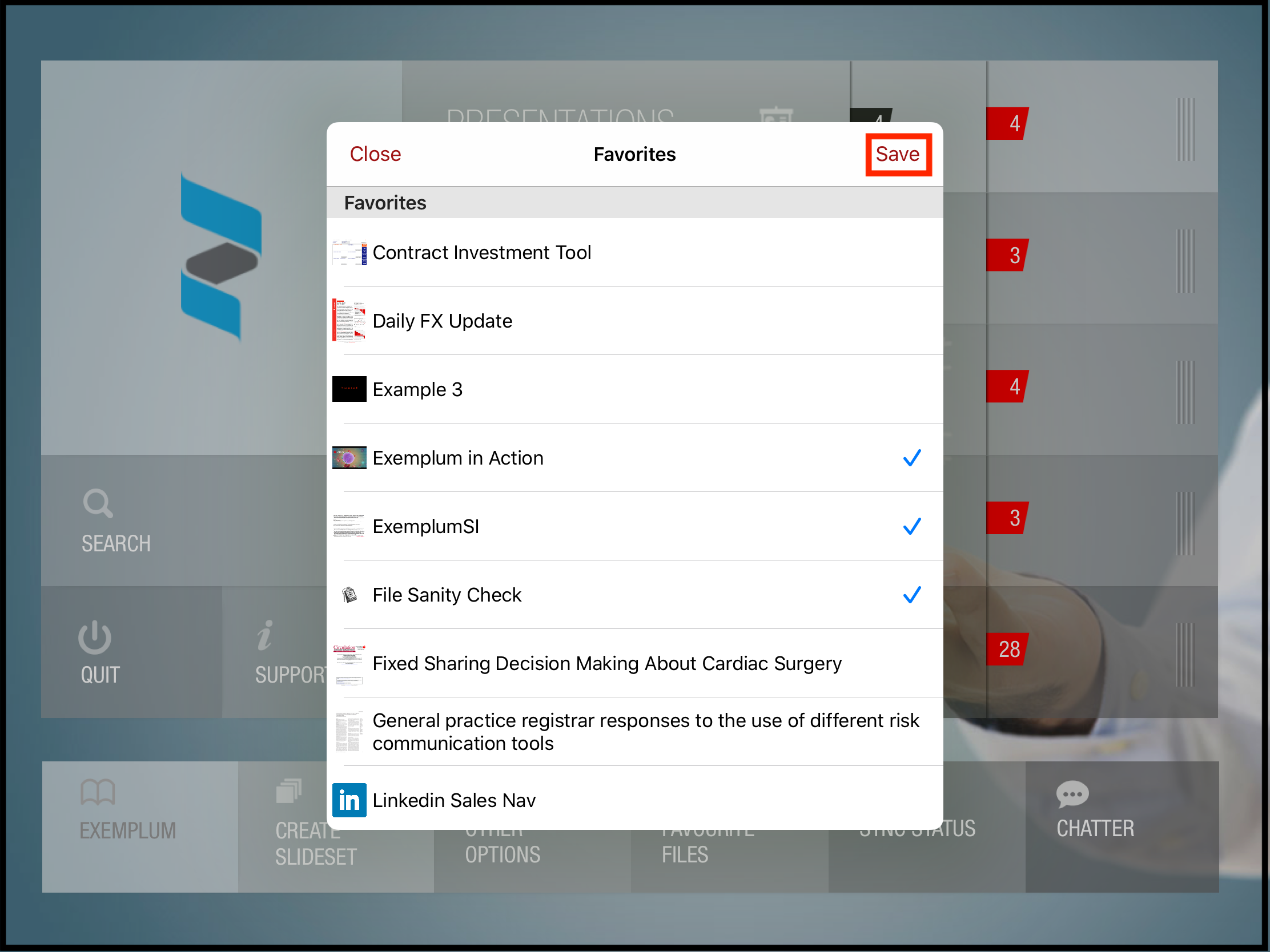 Save The Selected Content To The Favorites
