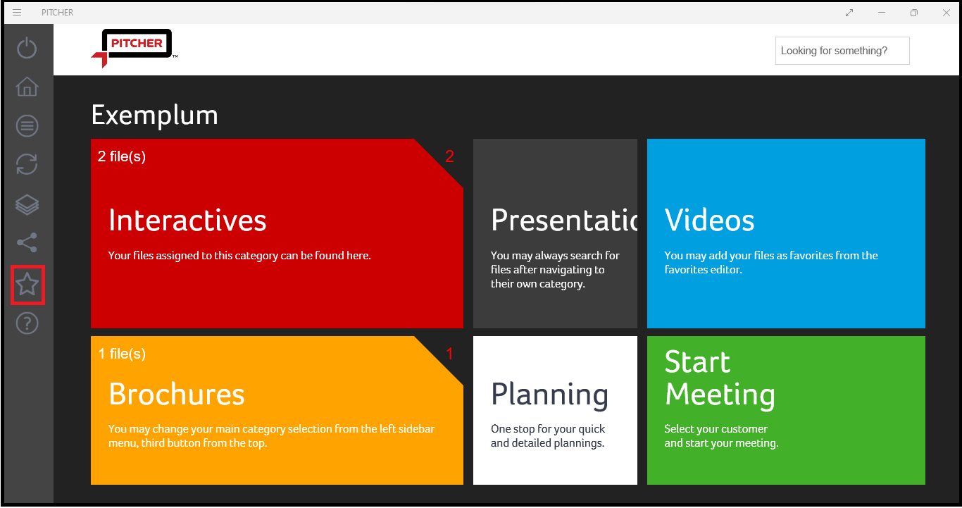 Favorites button on home screen