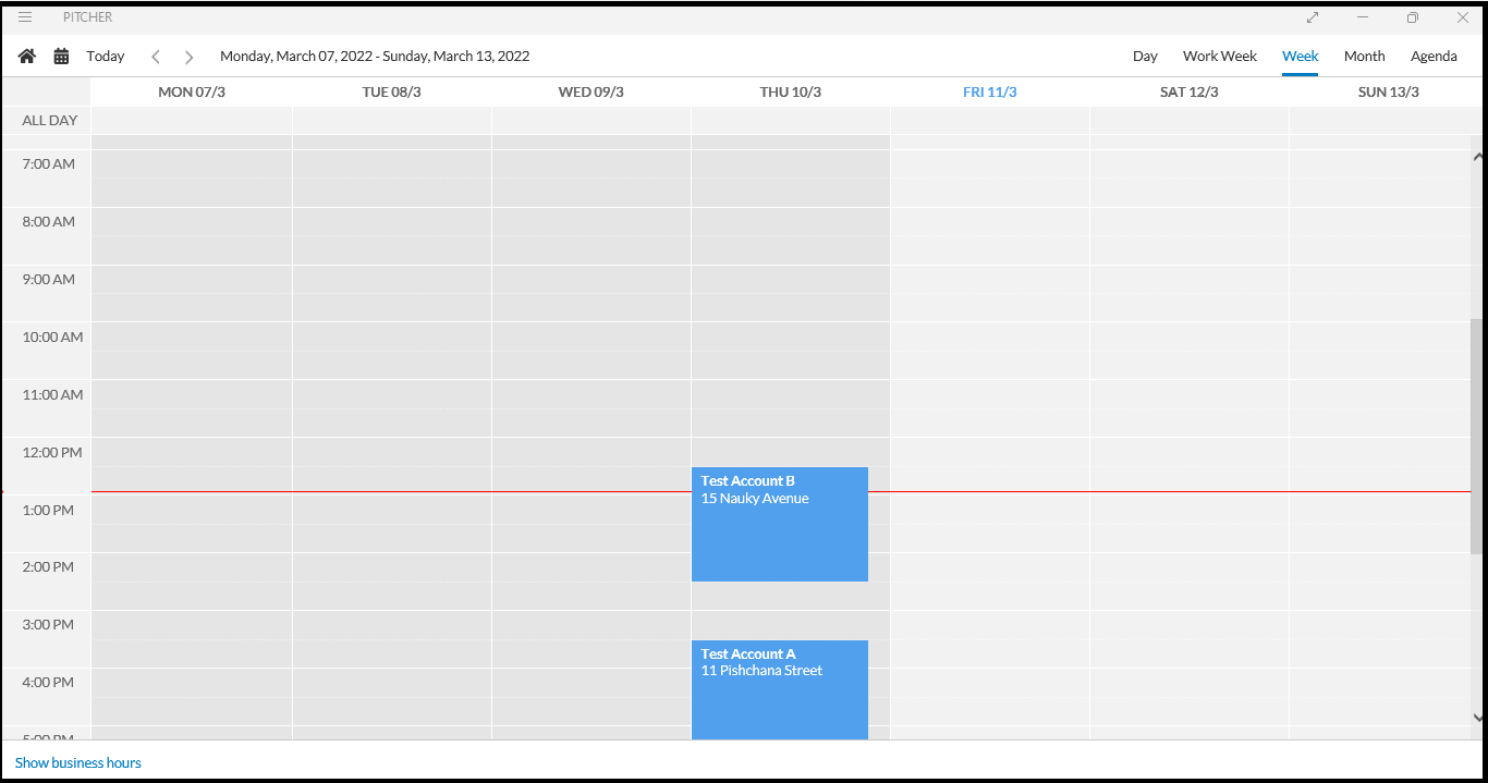 Planning calendar