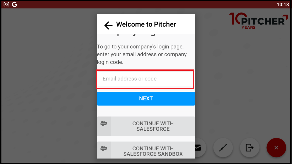 Login via email or code