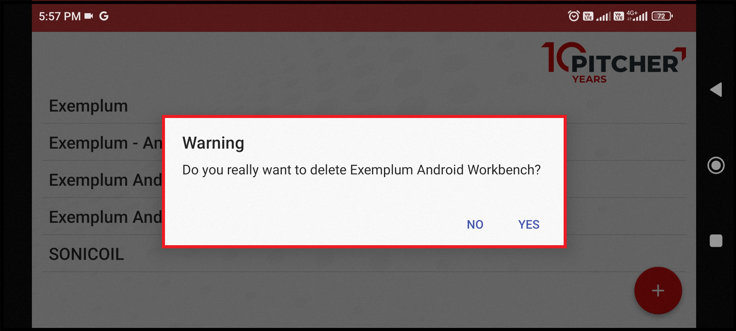 Delete instance warning
