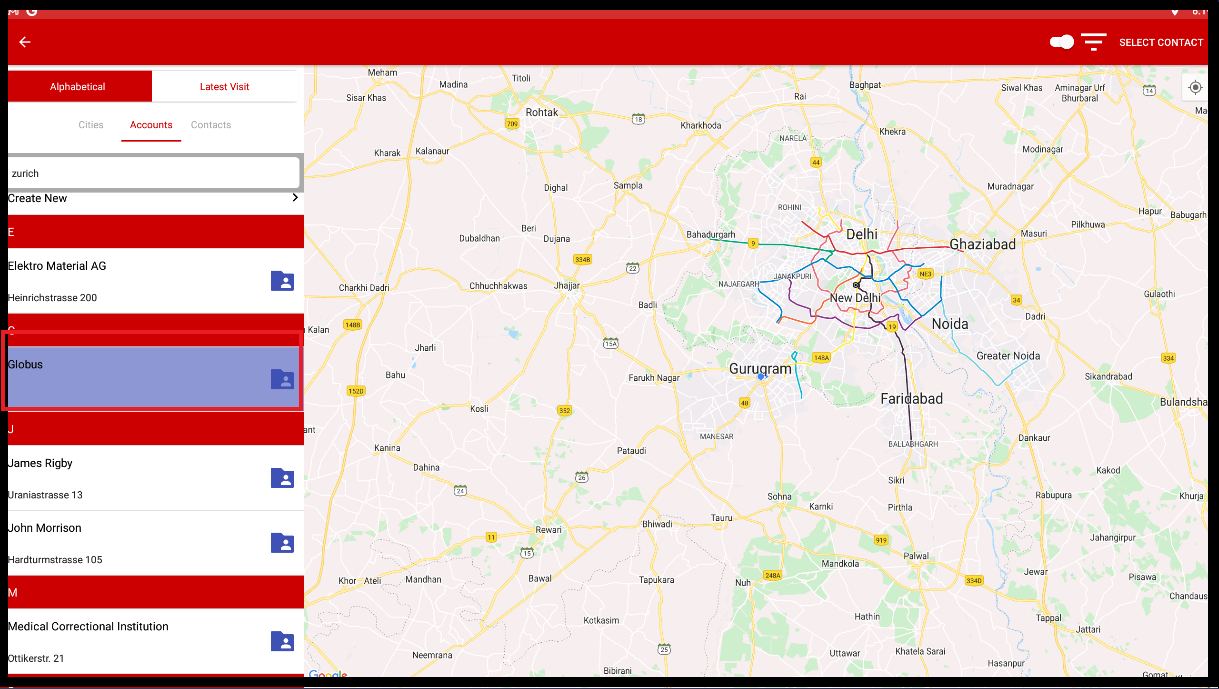 Sample selected account