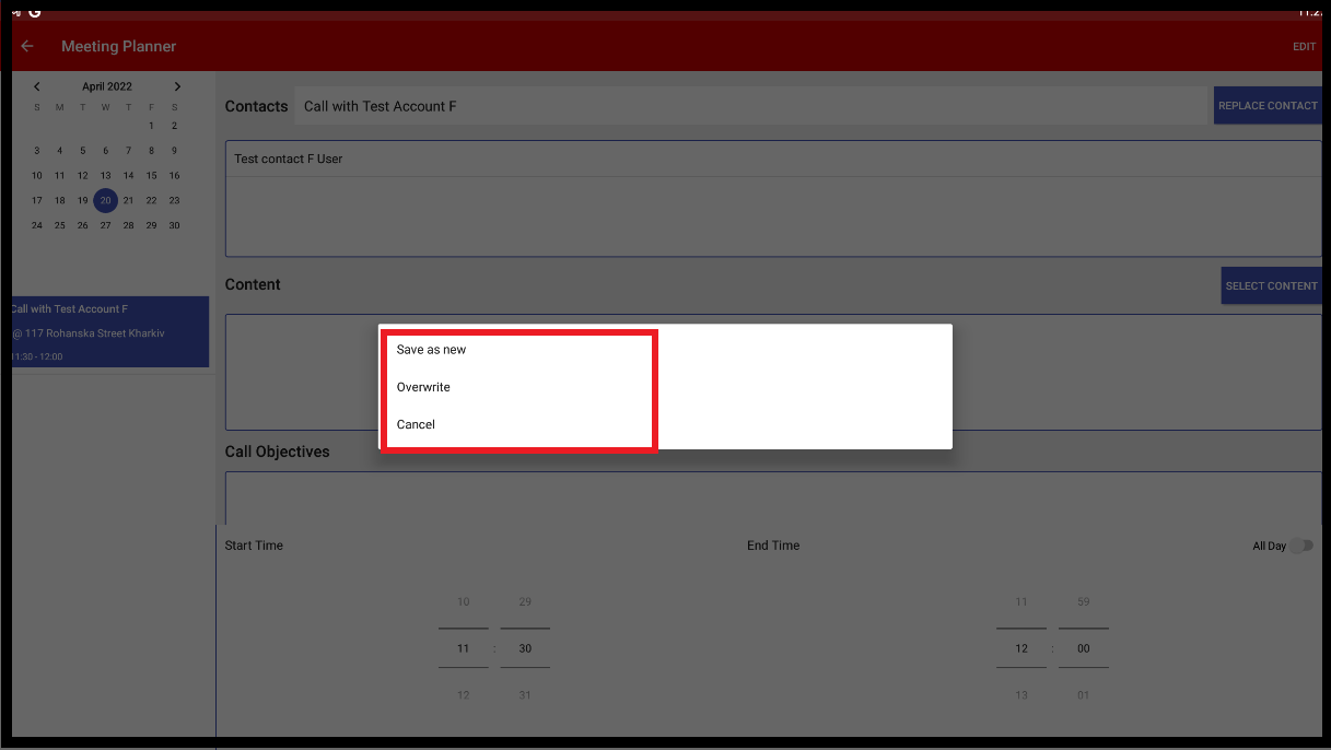 Save the edited call