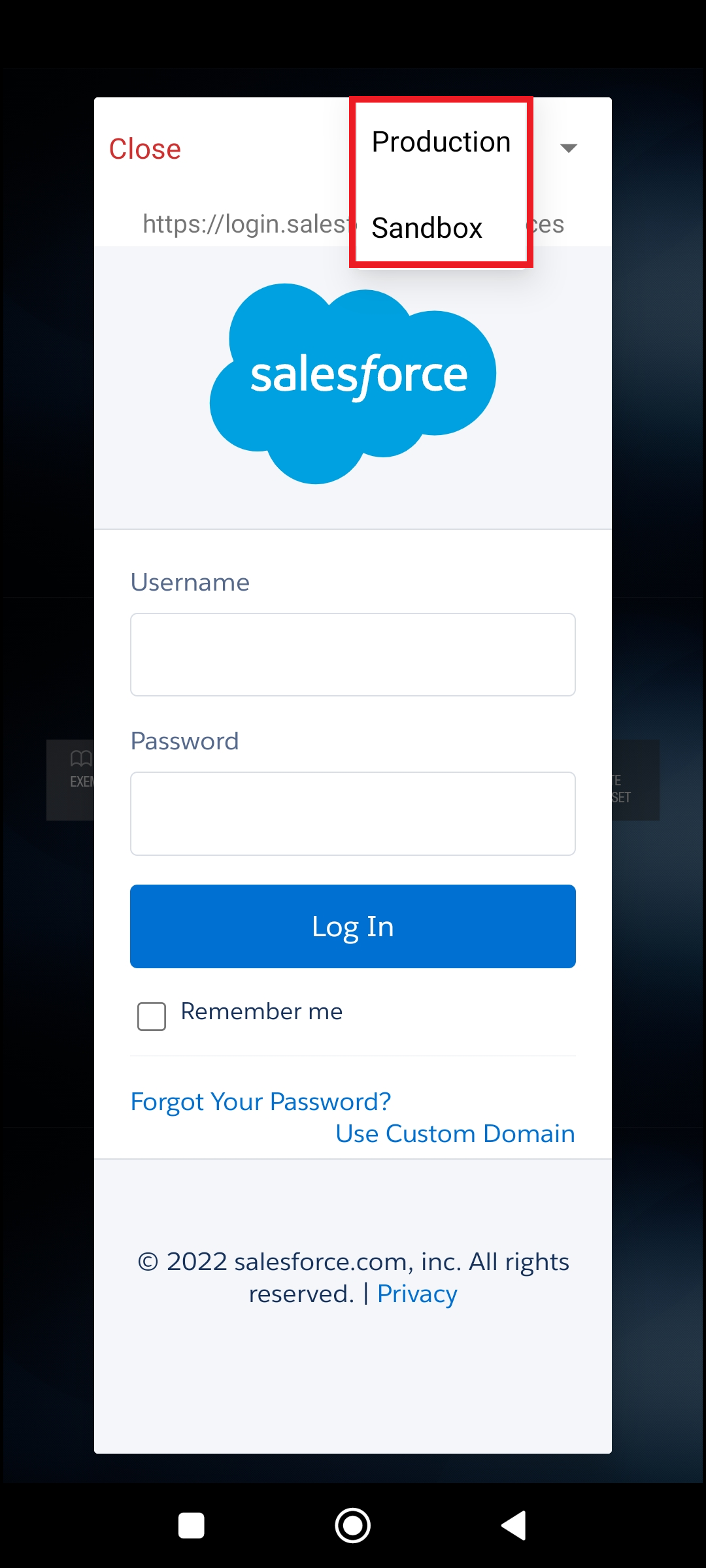 Select the environment