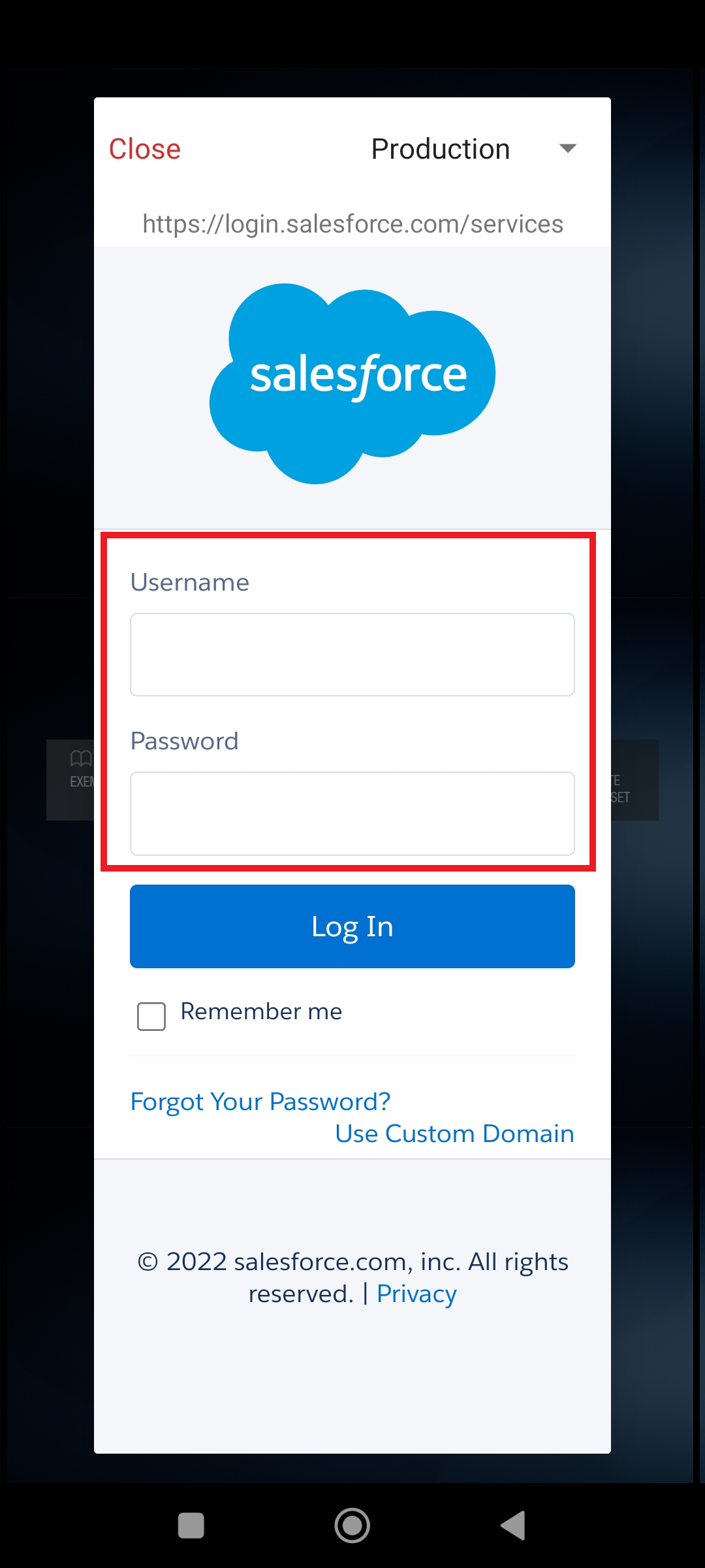 Default environment and CRM Login