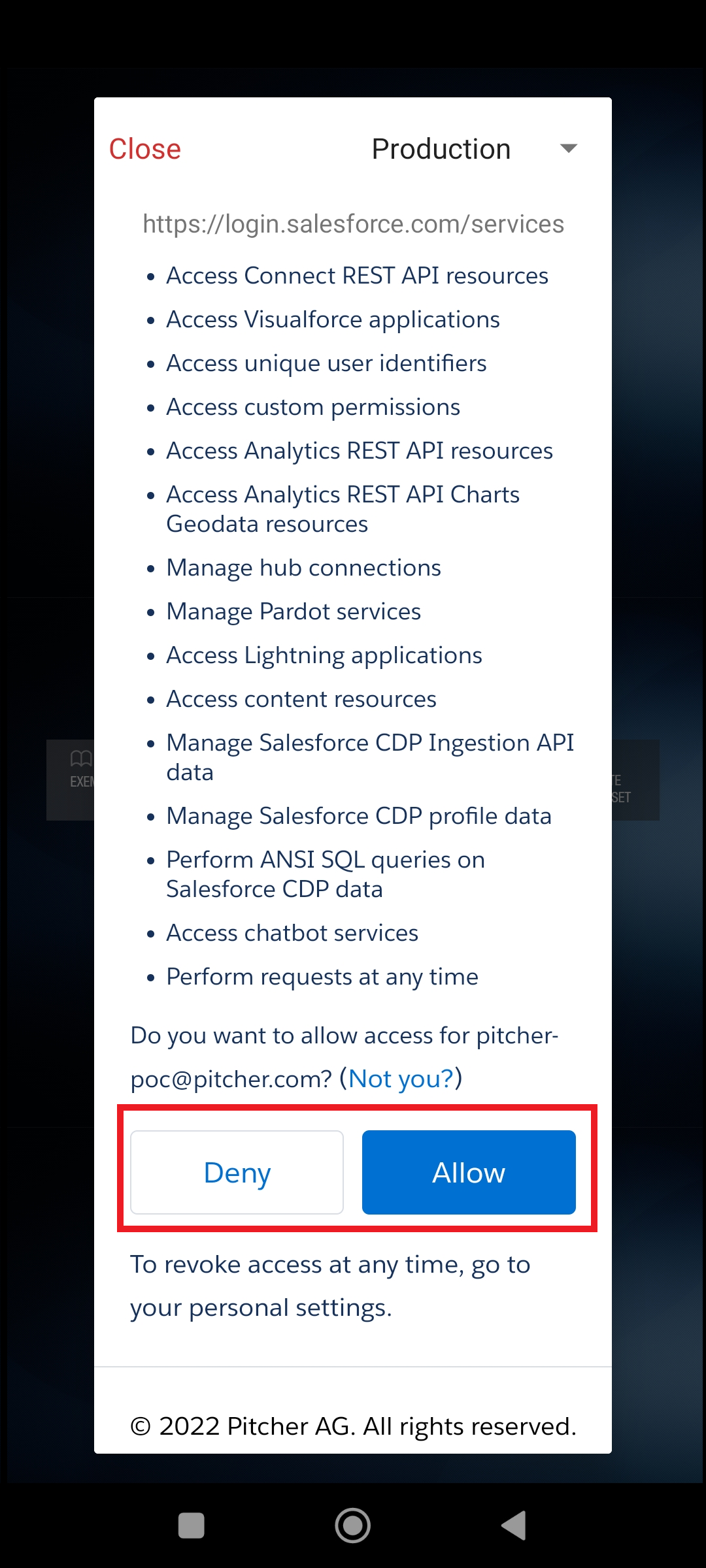 Allow or deny access