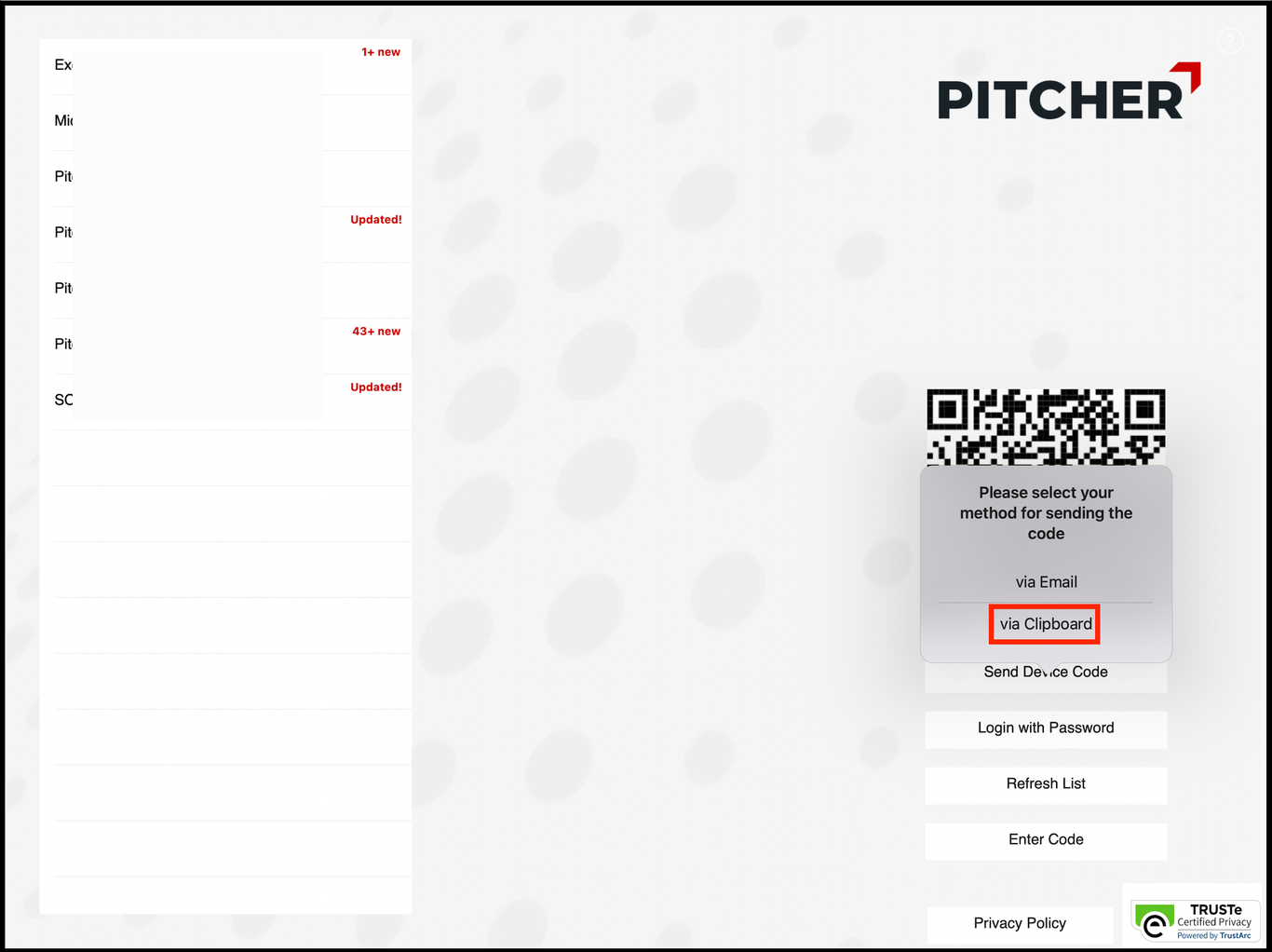 Copy device code to the Clipboard