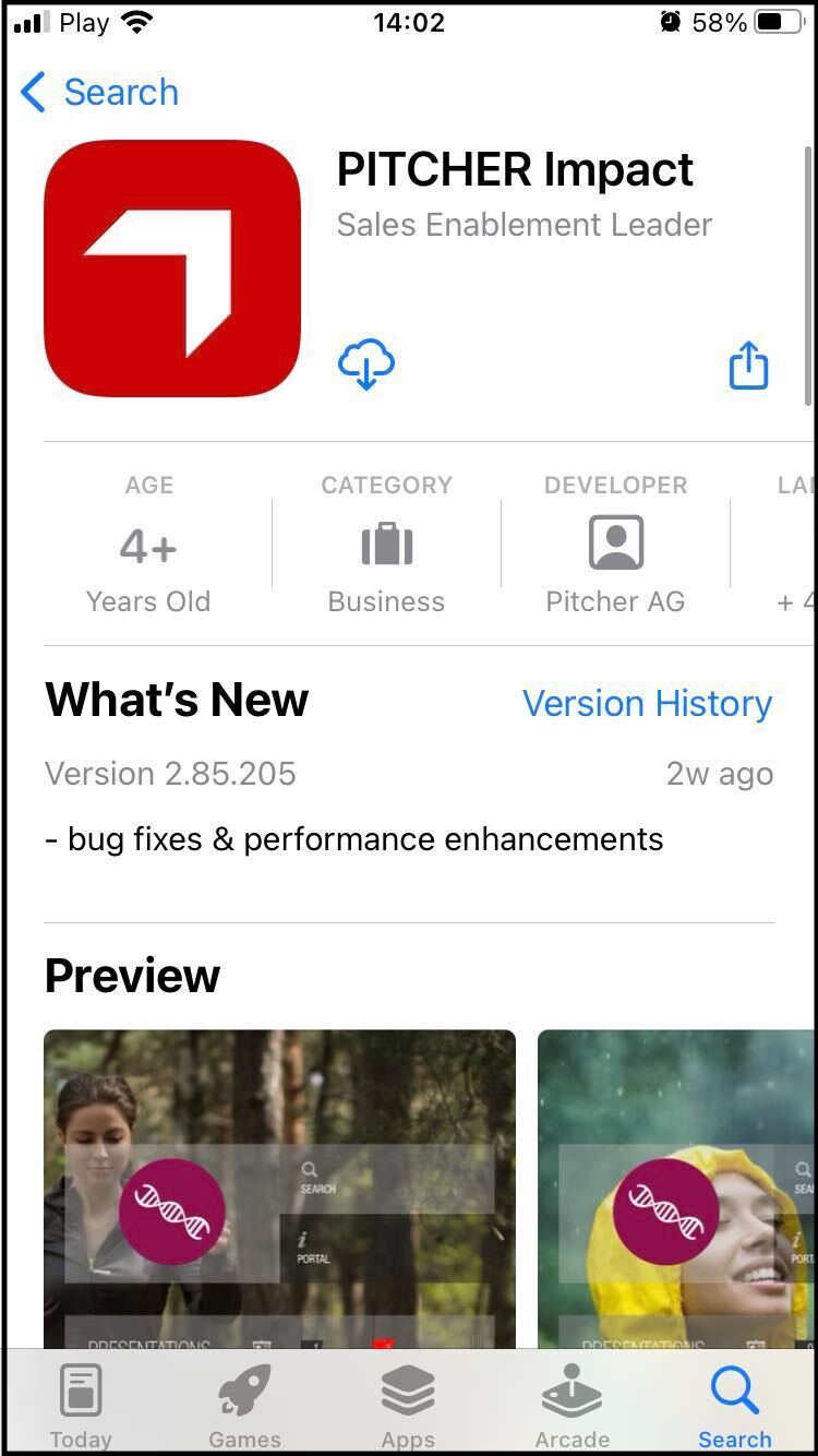 Application download