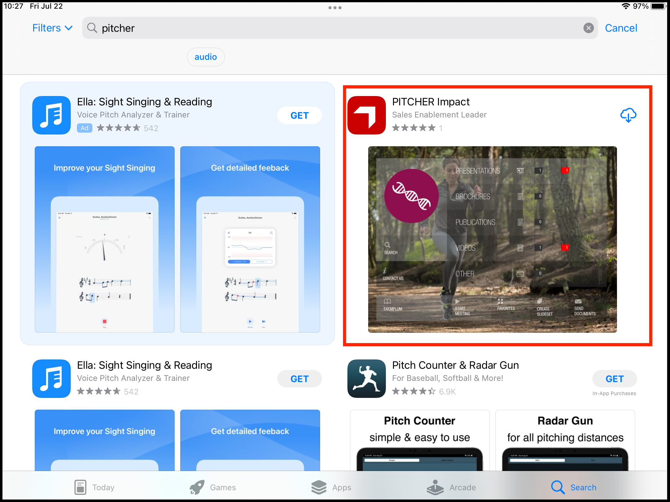 App Store in iPad