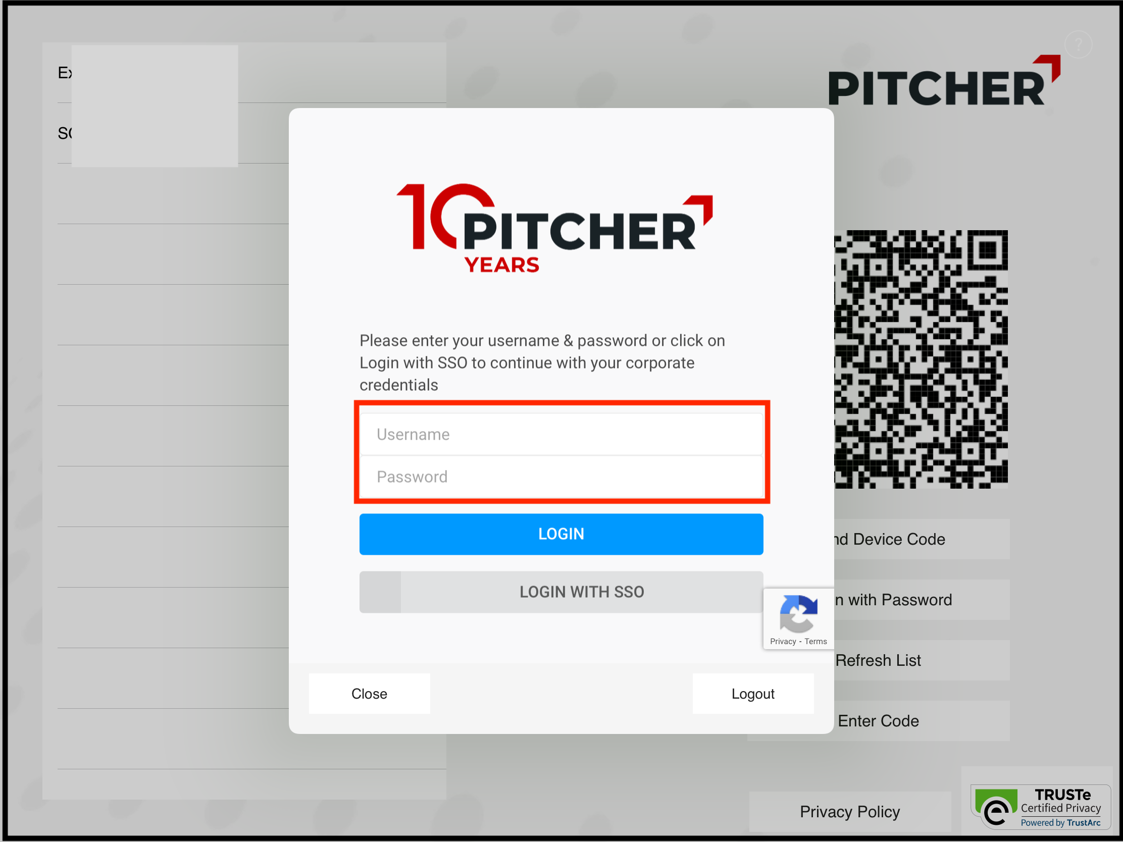 Login Window in Impact App