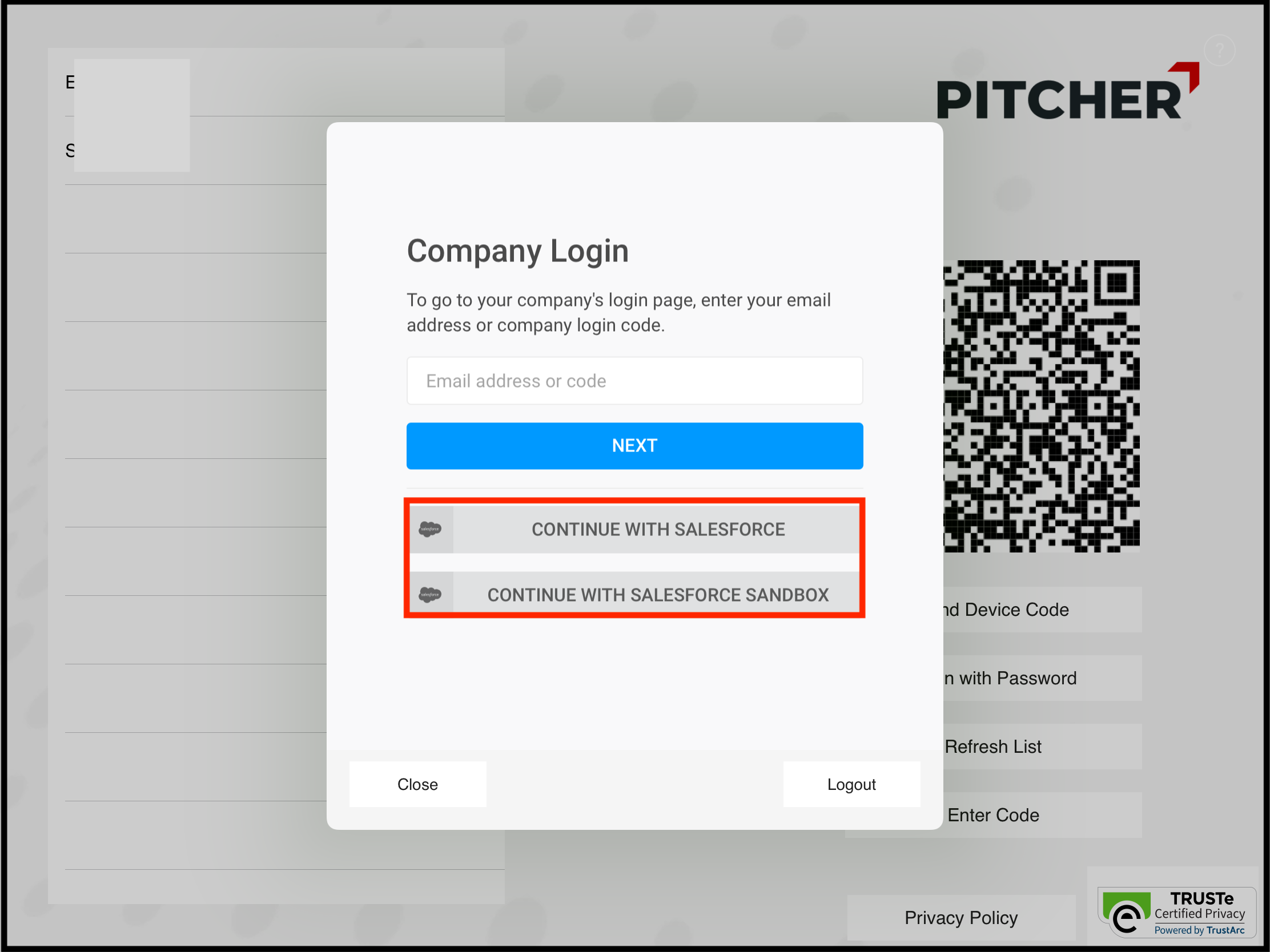 CRM Login Option
