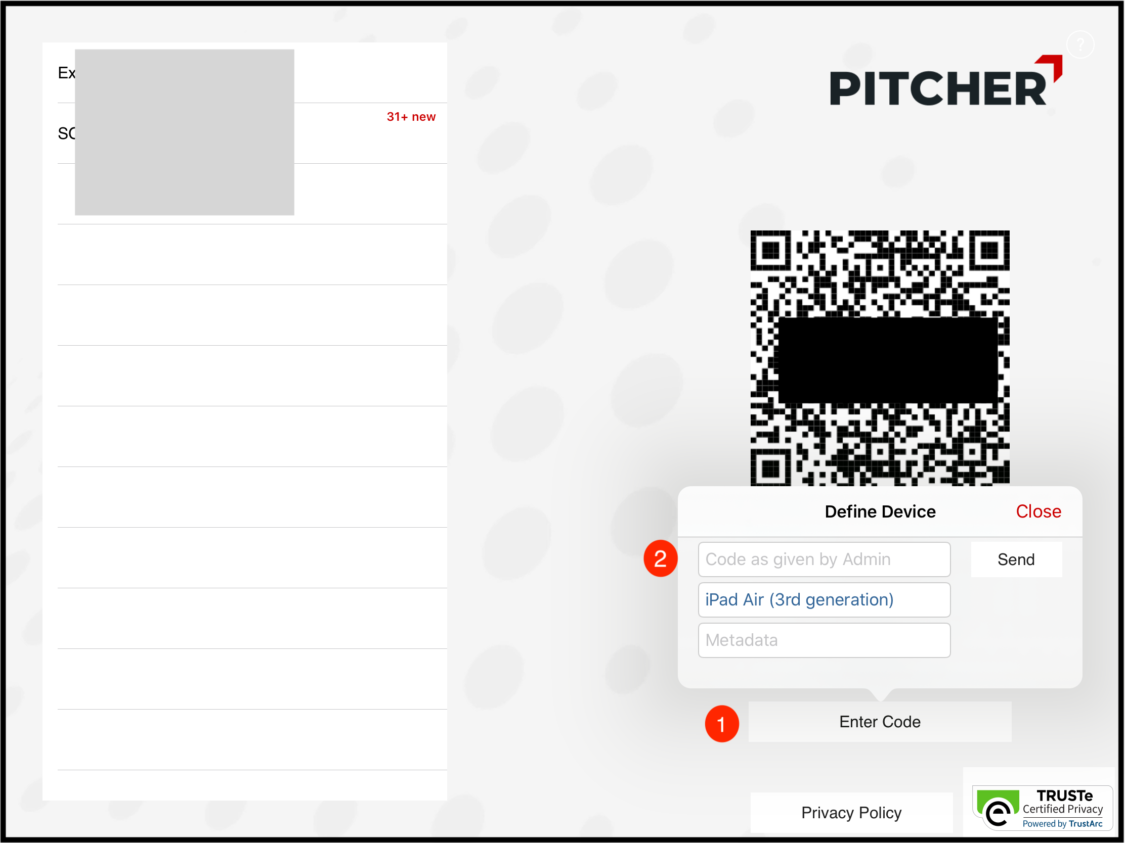 Enter the Code window