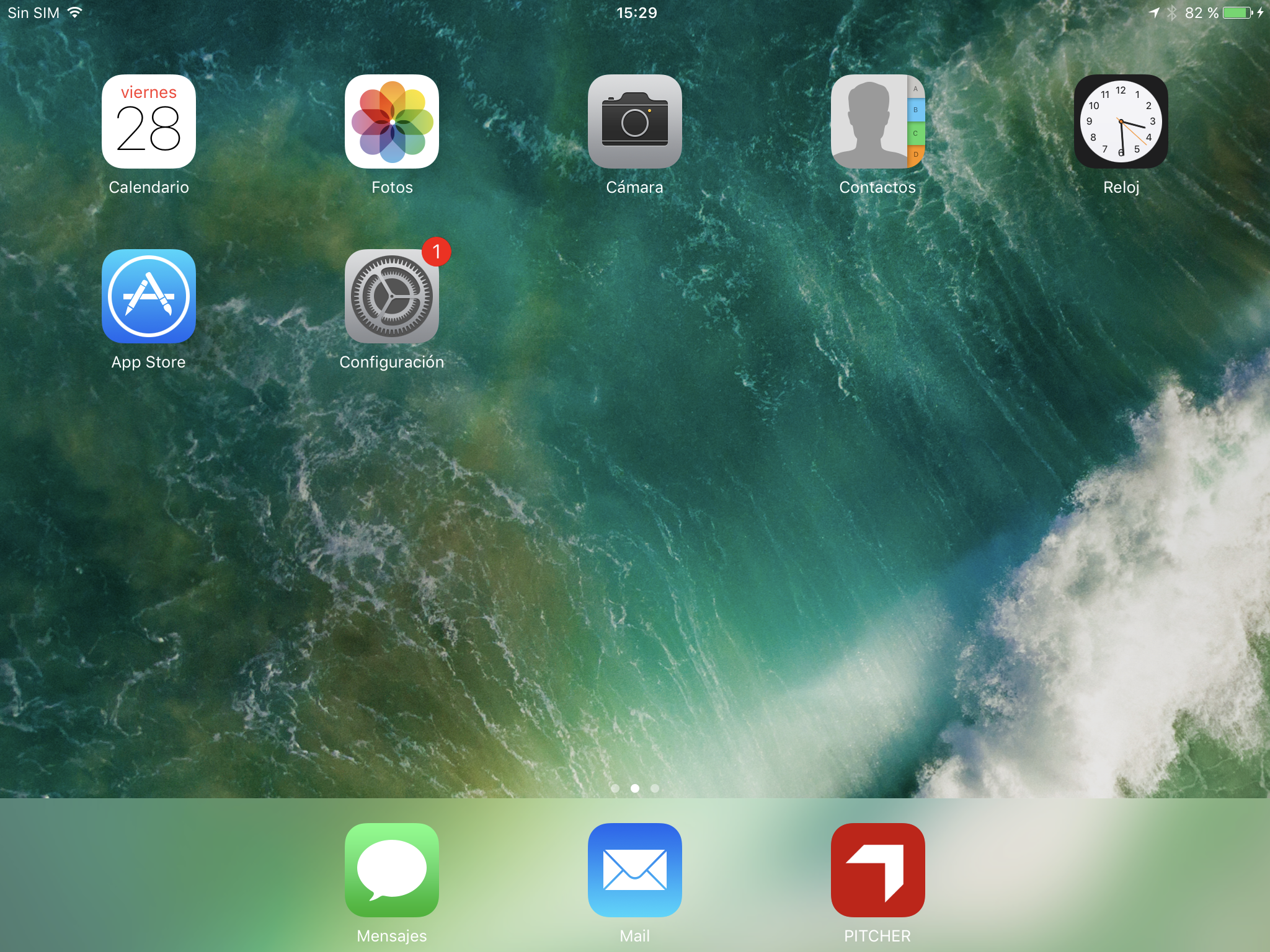 Home screen in iPad