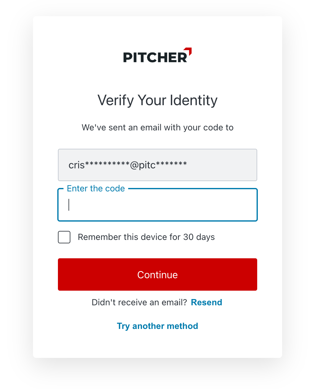 Authentication through email verification code